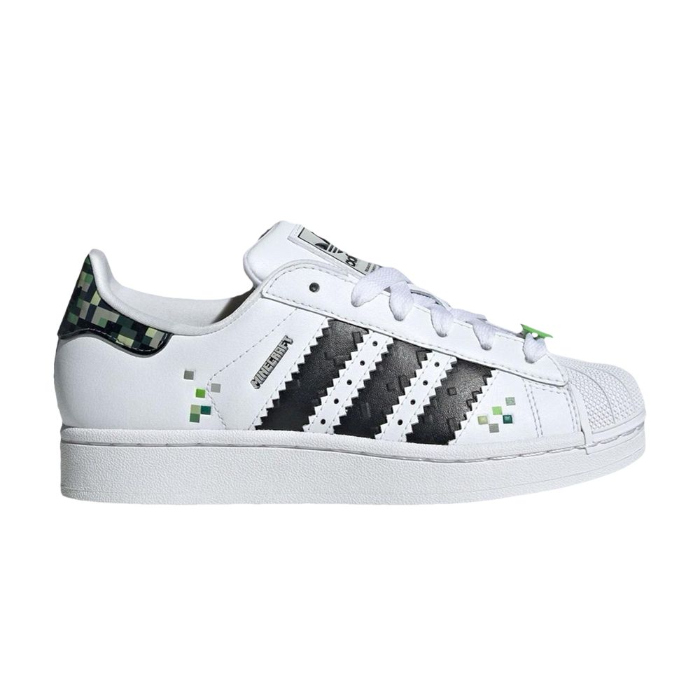 adidas Minecraft x Superstar 2 J 'Creeper' | White | Kid's Size 5.5 - JQ8749