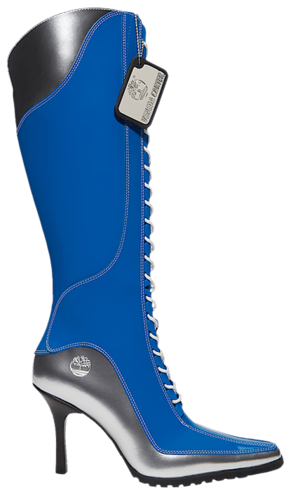Veneda Carter x Timberland Wmns 14 Inch Lace Up Zip Boot Bright Blue Patent Leather