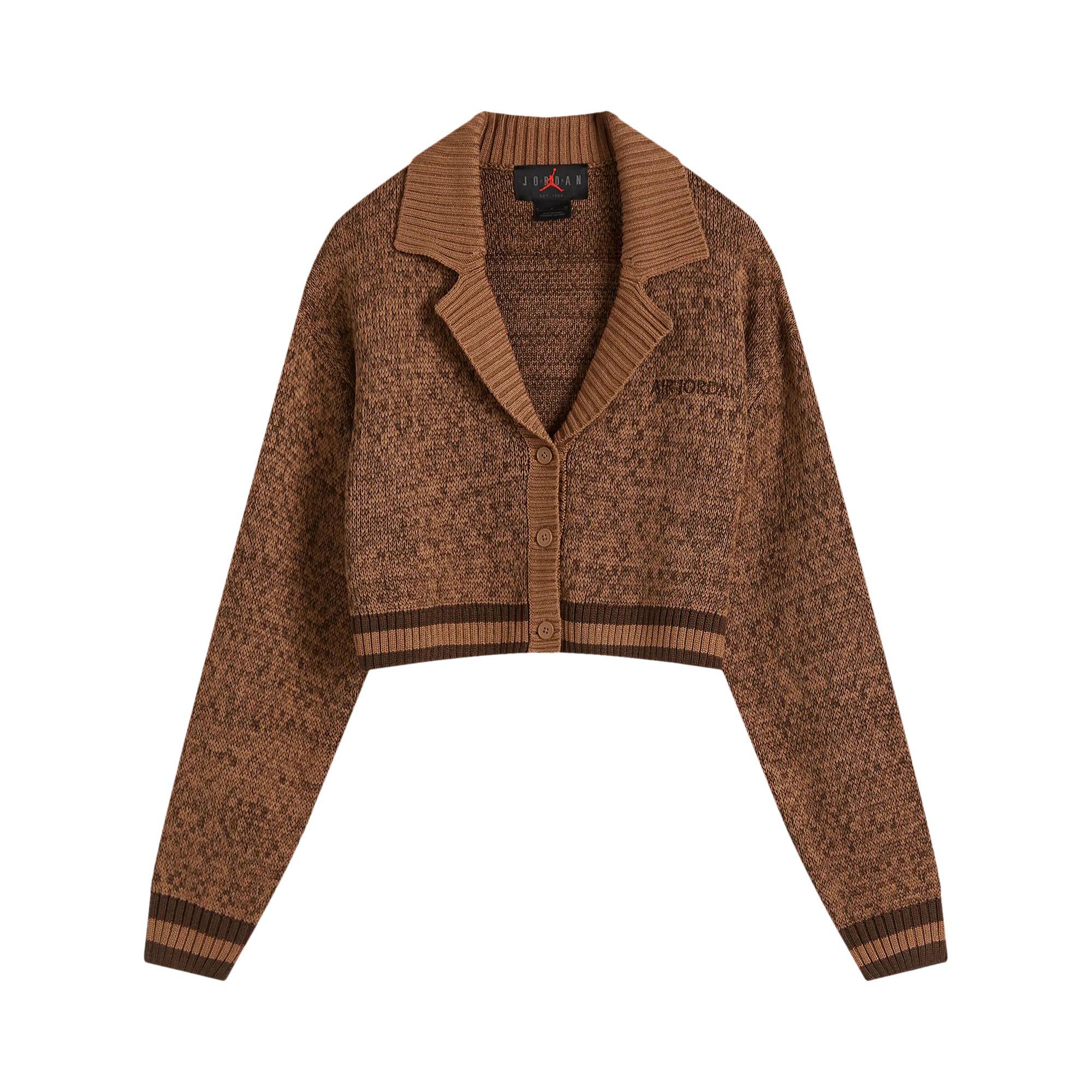 Pre-owned Air Jordan Knit Cardigan 'archaeo Brown' | Women's Size Xl