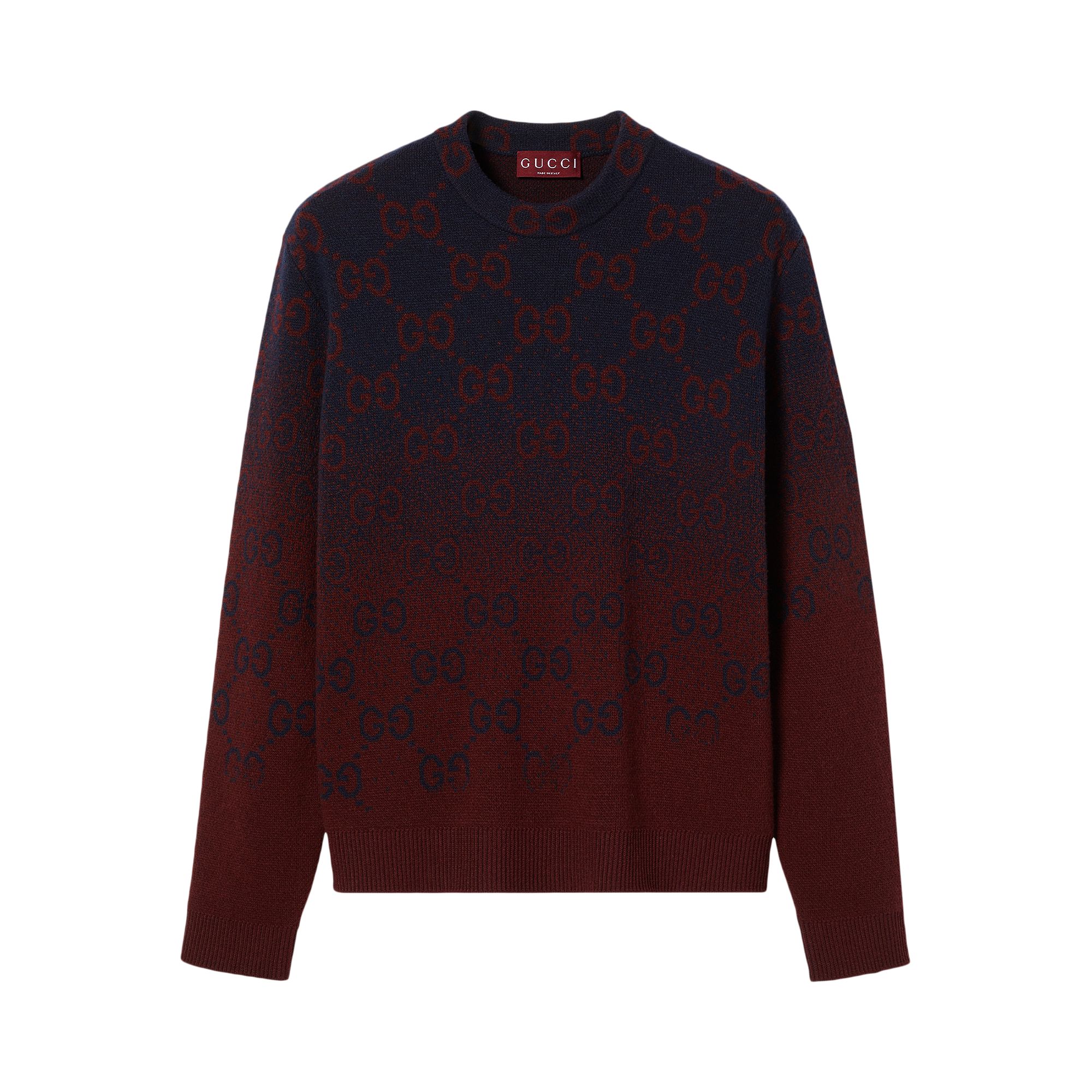 Pre-owned Gucci Degrade Wool Jacquard Sweater 'ink/bordeaux' | Black | Men's Size Xl