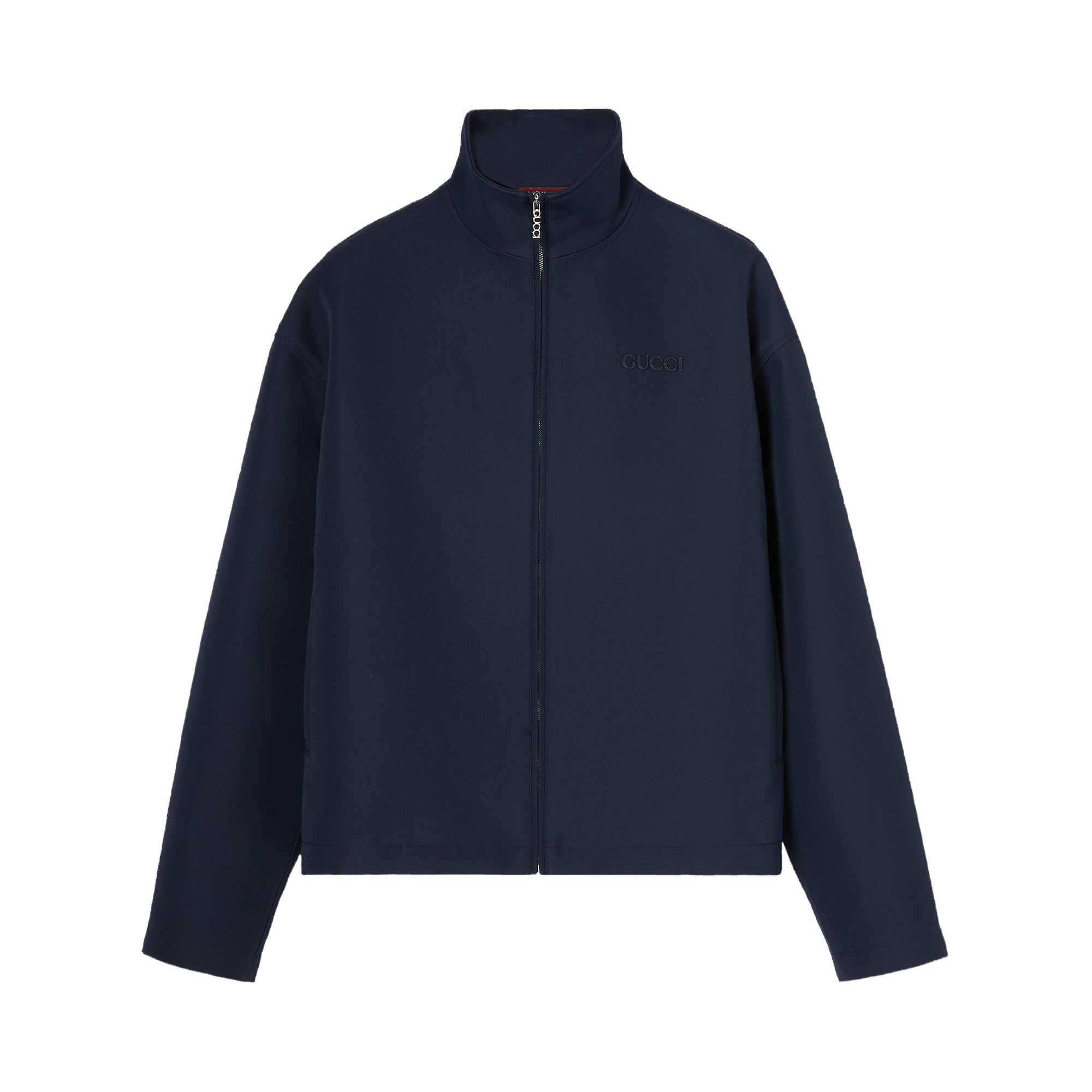 Pre-owned Gucci Embroidered Wool Acetate Zip Jacket 'ink' | Black | Men's Size 48