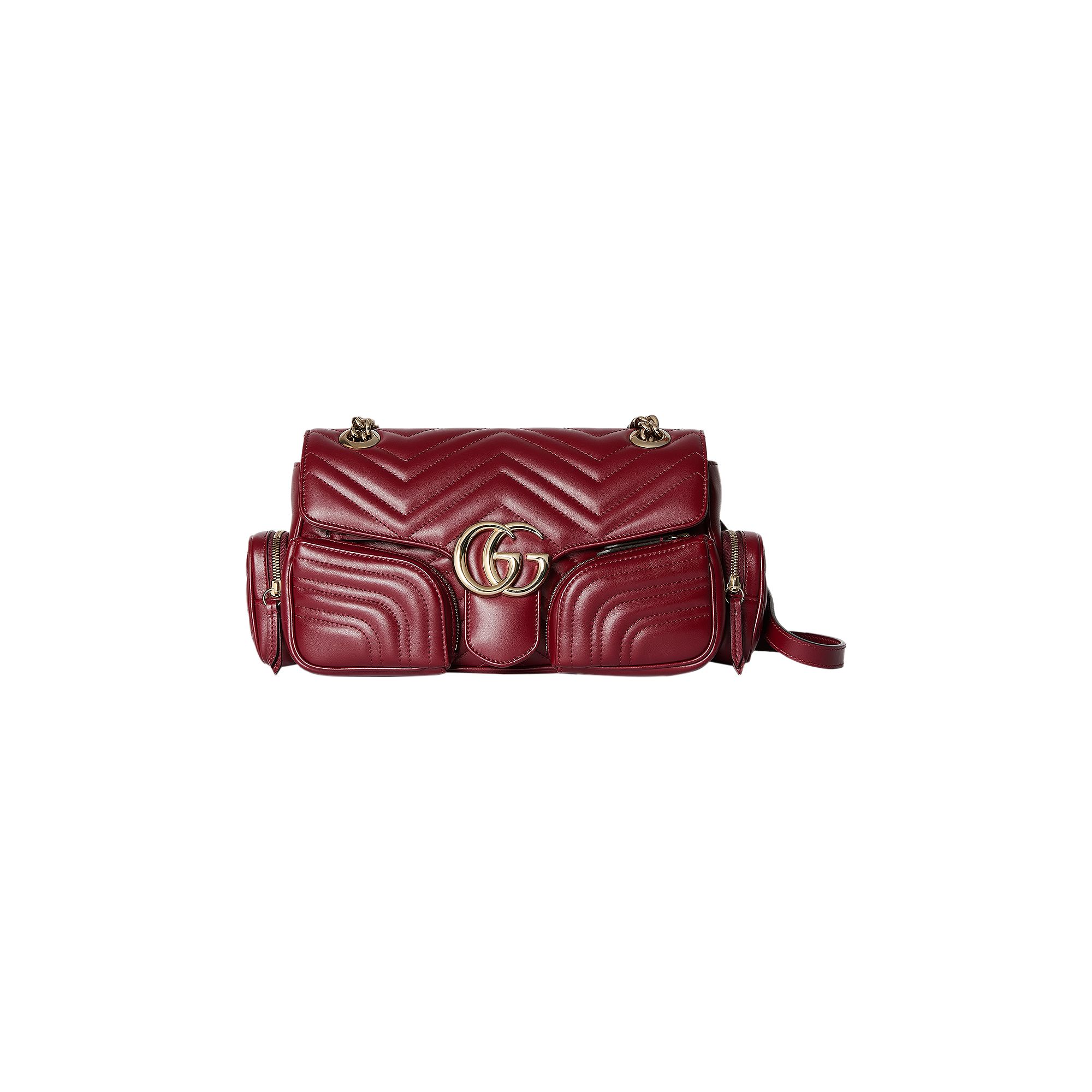 Pre-owned Gucci Marmont Small Multi Pocket Bag 'rosso Ancora' | Red | Women's Size Onesize