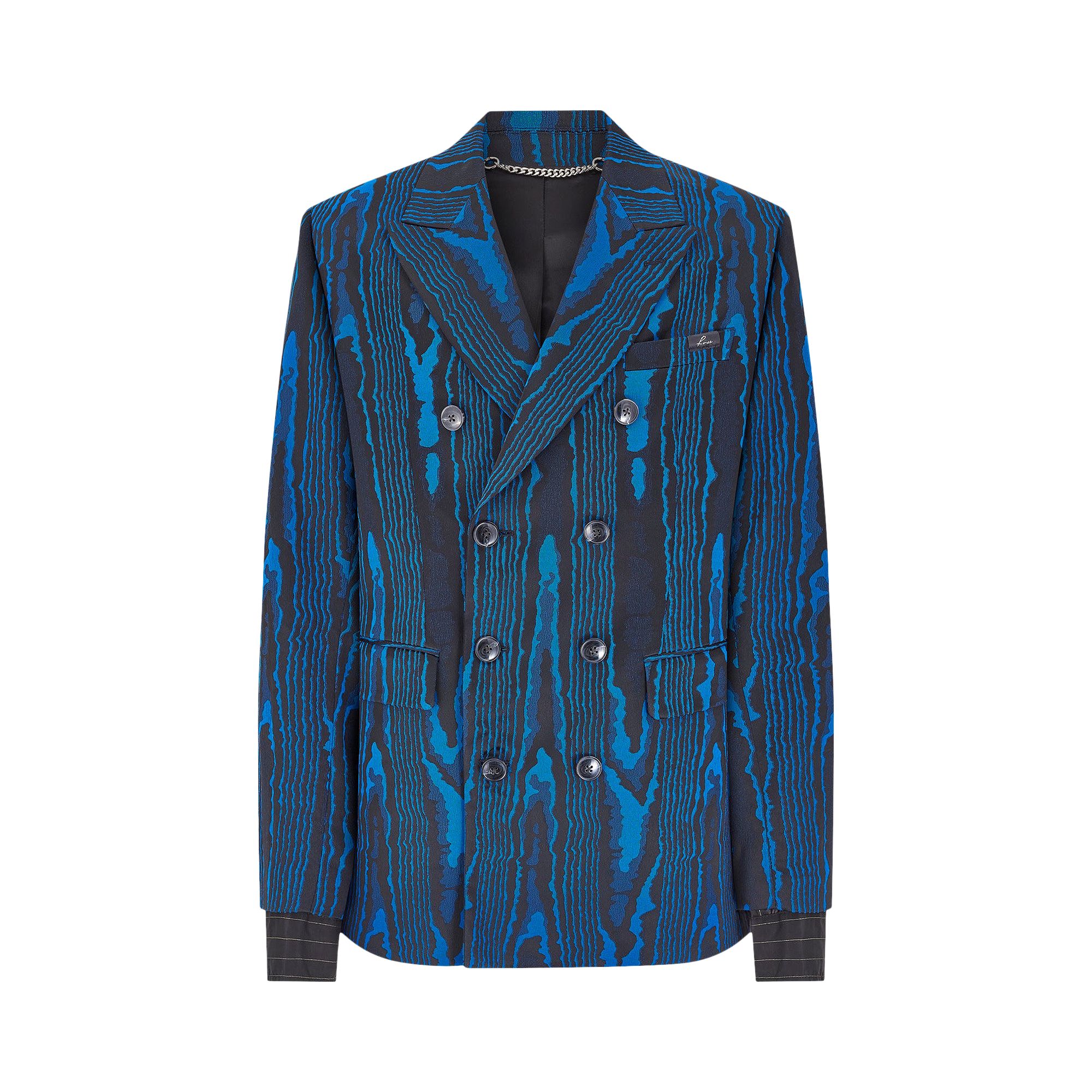 Pre-owned Martine Rose Double Breasted Short Coat 'blue/black' | Men's Size 48