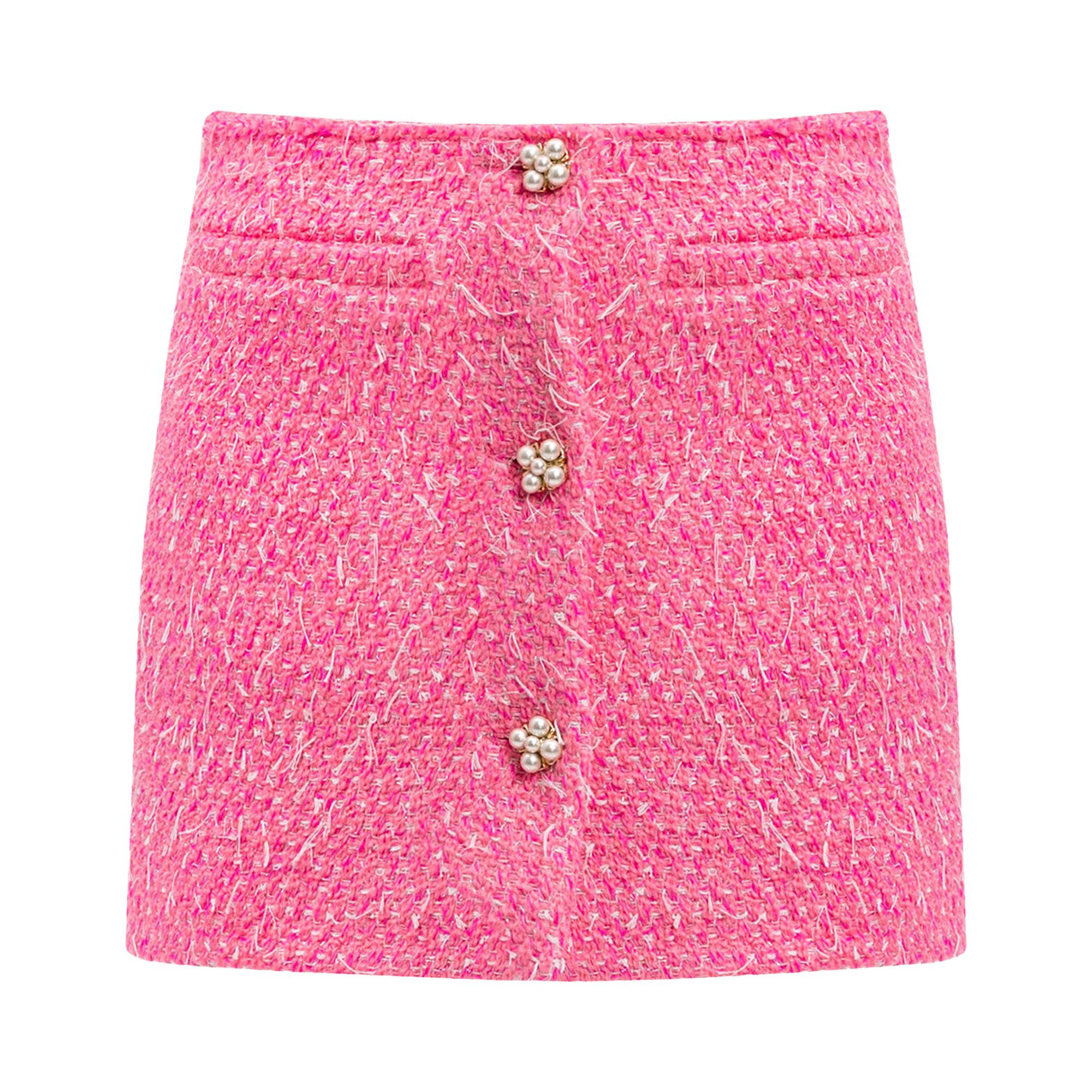 Pre-owned Vetements Deconstructed Tweed Skirt 'hot Pink' | Women's Size Xs