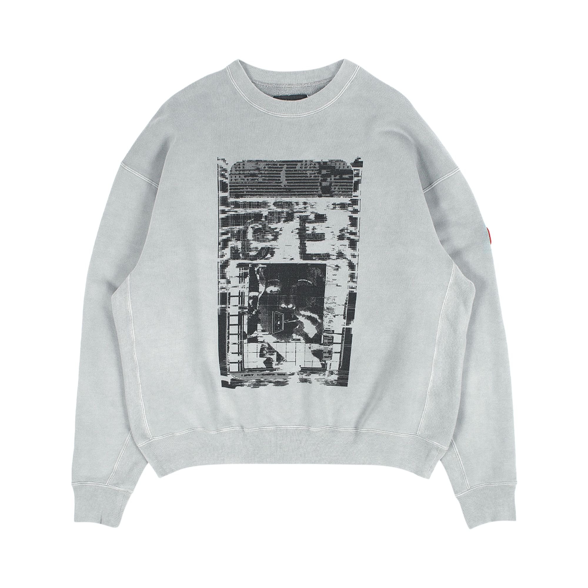 Pre-owned Cav Empt Overdye All Mod Coms Crewneck 'grey' | Men's Size Xl