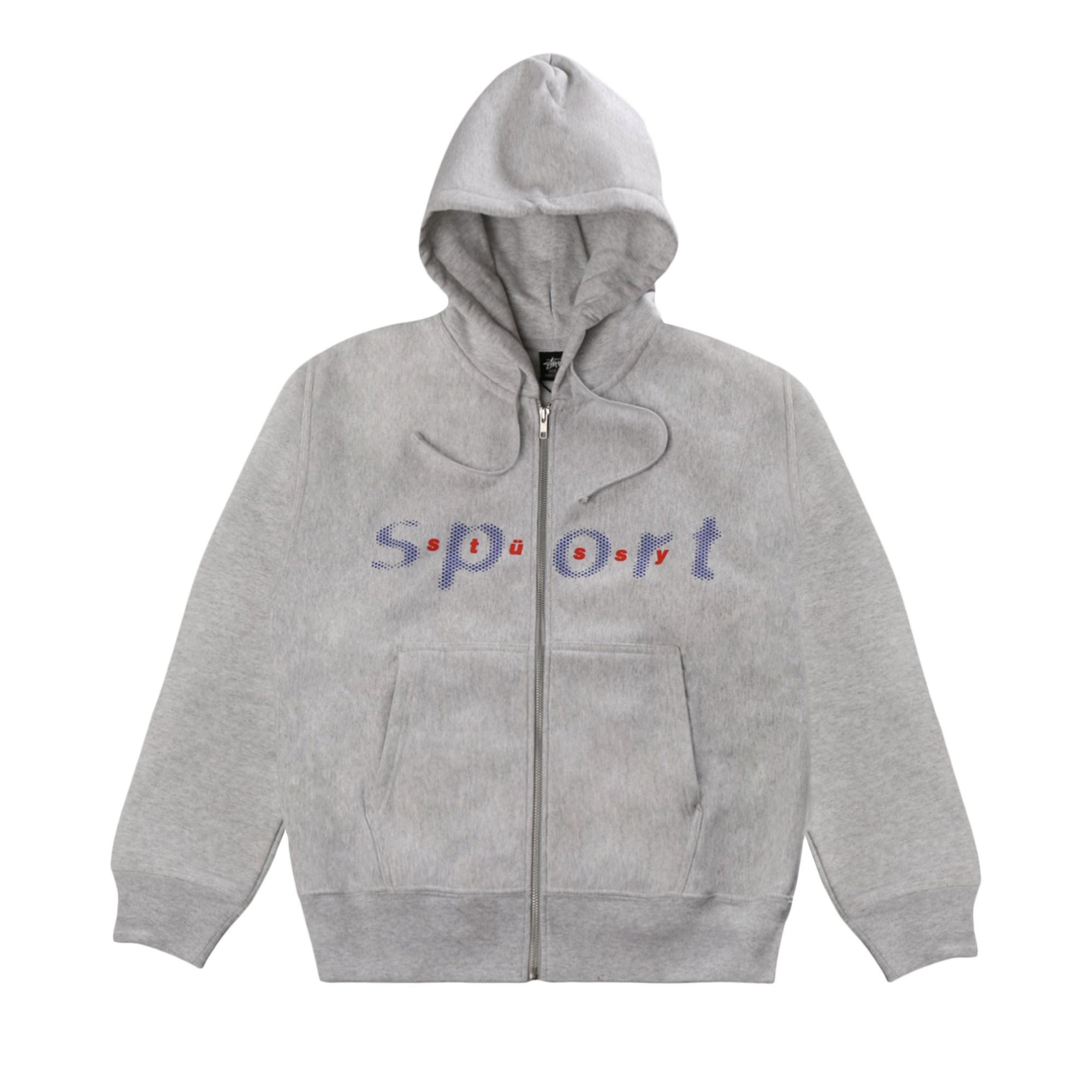 Pre-owned Stussy Dot Sport Zip Hoodie 'ash Heather' | Grey | Men's Size M