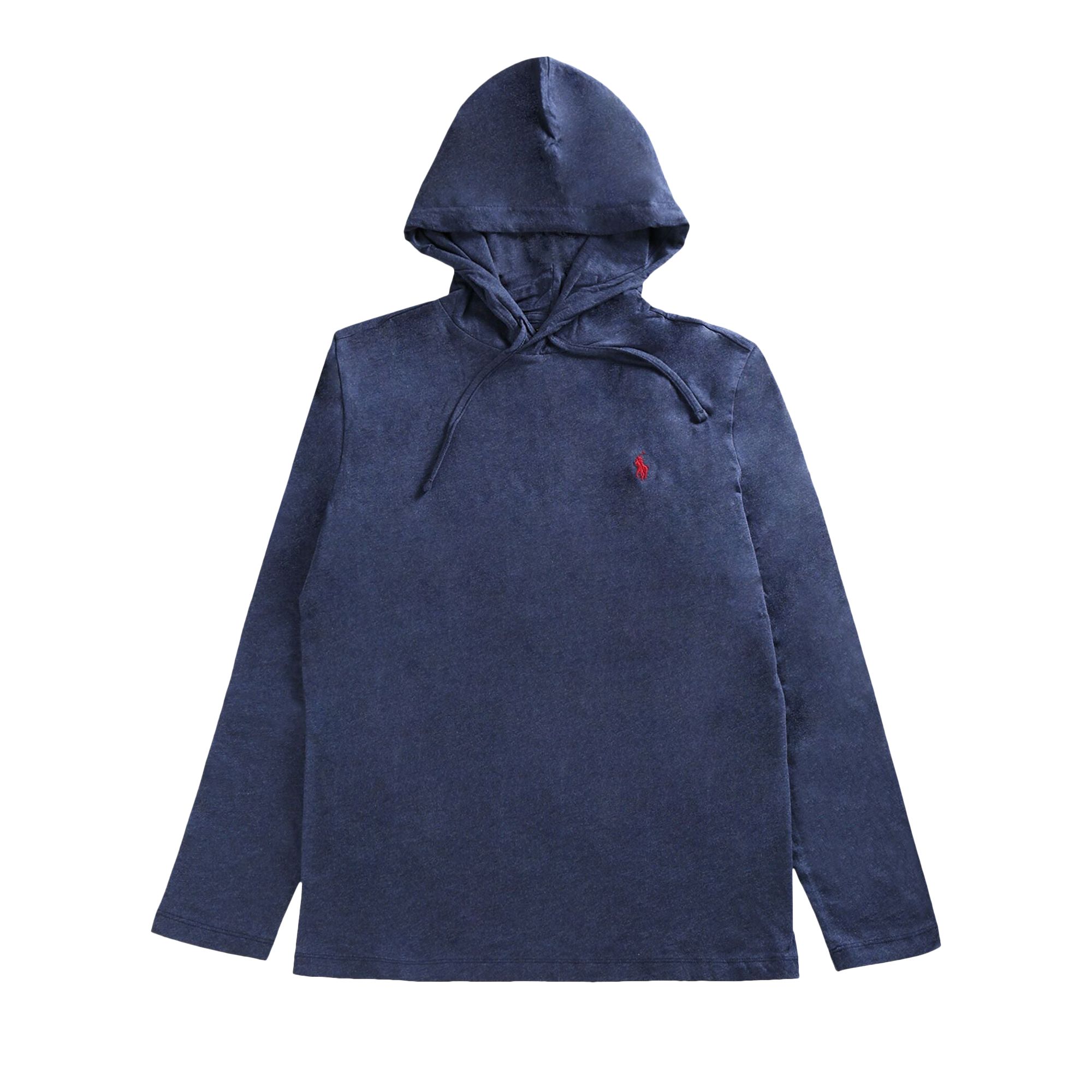 Pre-owned Polo Ralph Lauren Long-sleeve Hooded T-shirt 'spring Navy Heather' | Blue | Men's Size S