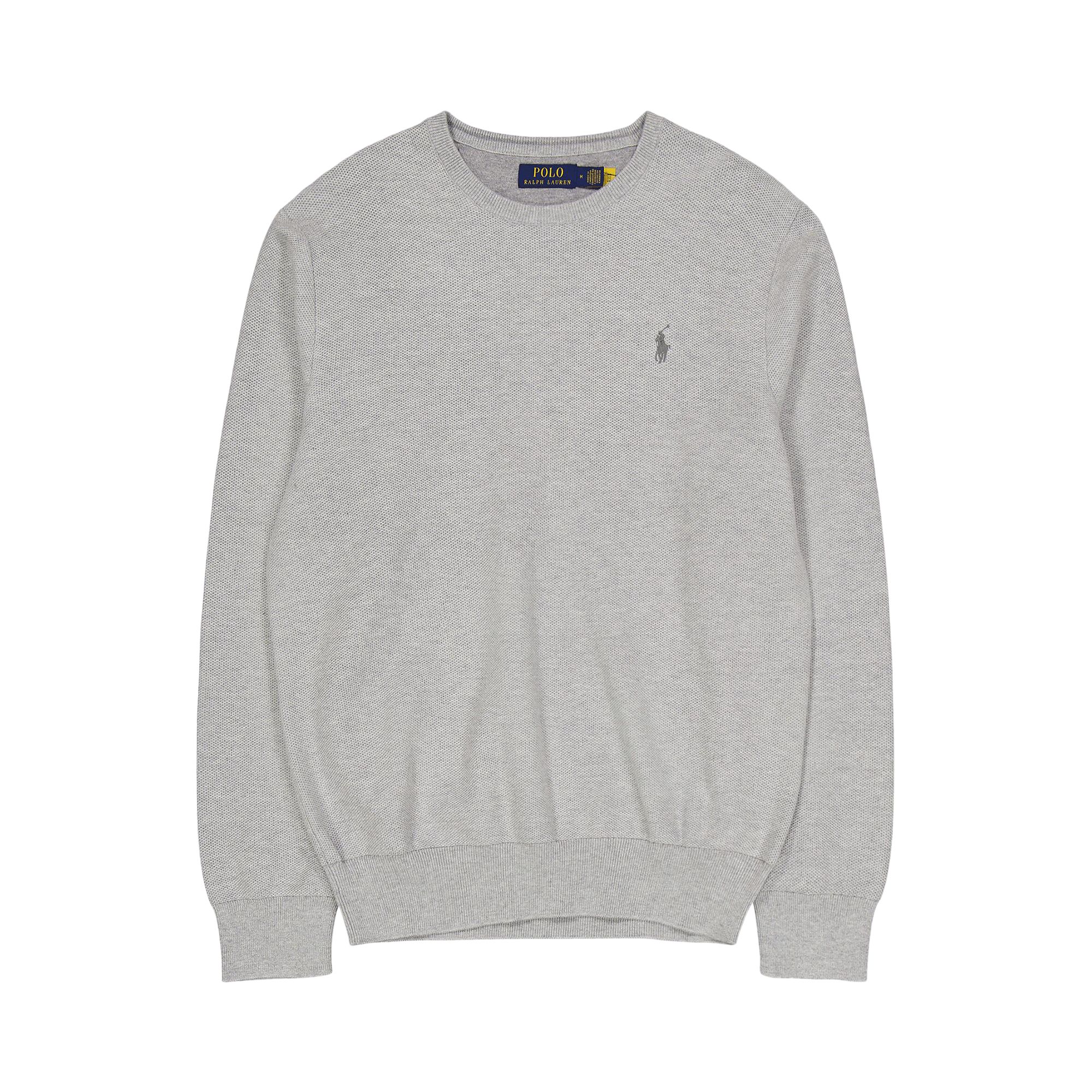 Pre-owned Polo Ralph Lauren Long-sleeve Crewneck Sweater 'andover Heather' | Grey | Men's Size M