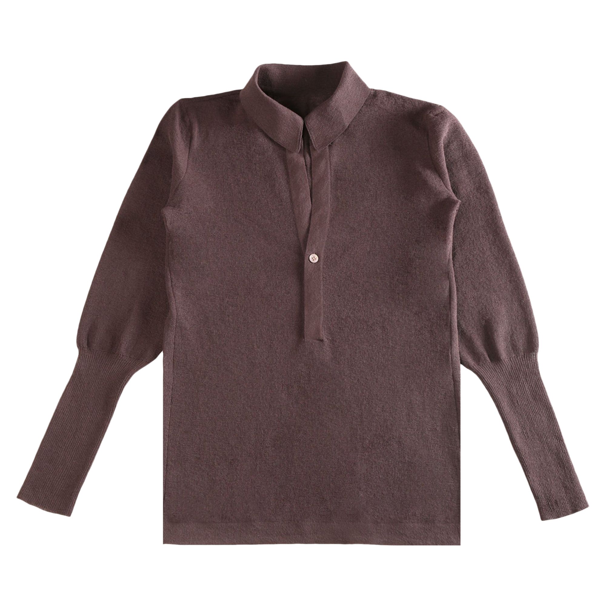 Pre-owned Issey Miyake Knit Shirt 'nasu Brown' | Women's Size 2