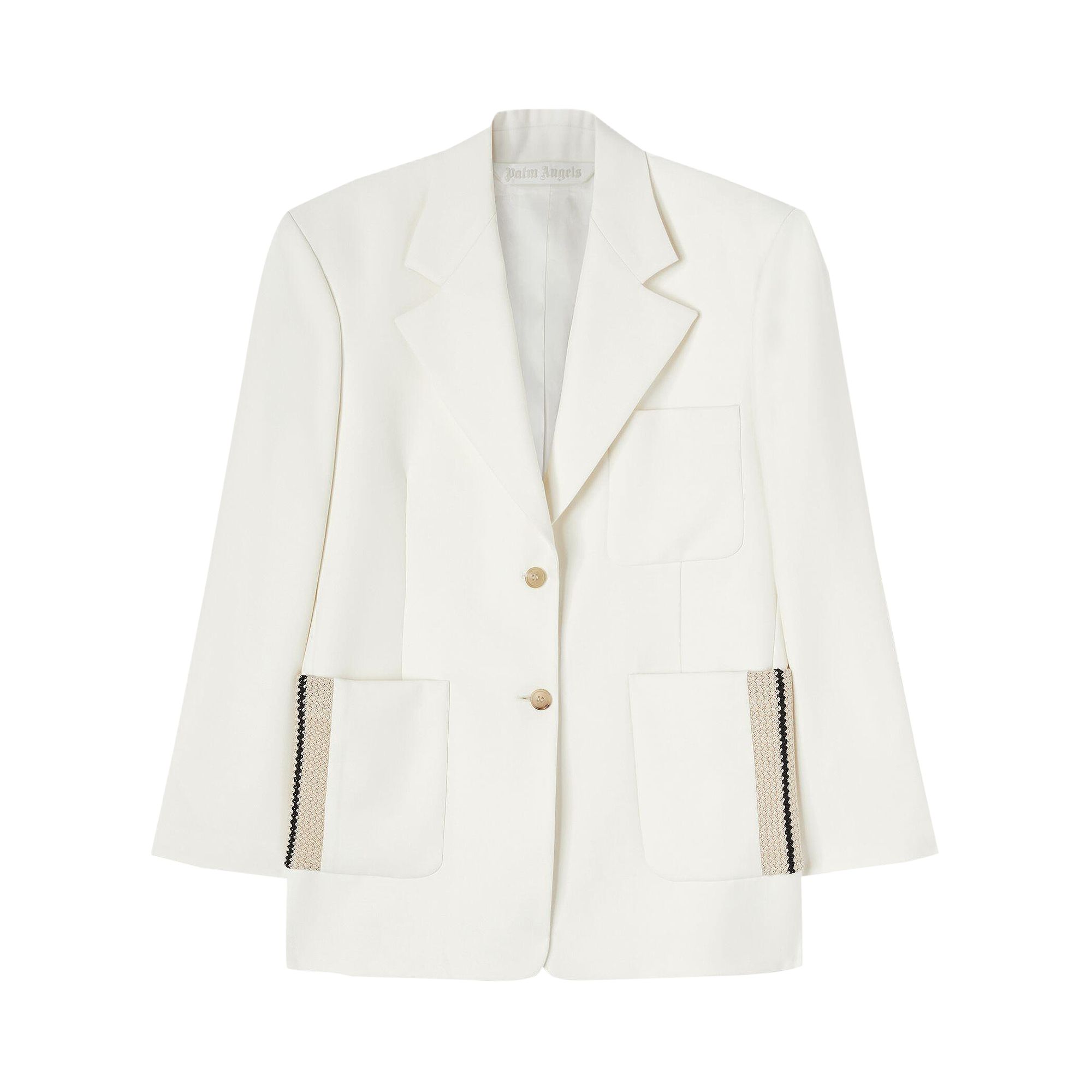 Pre-owned Palm Angels Knit Tape Blazer 'off White' | Women's Size 38