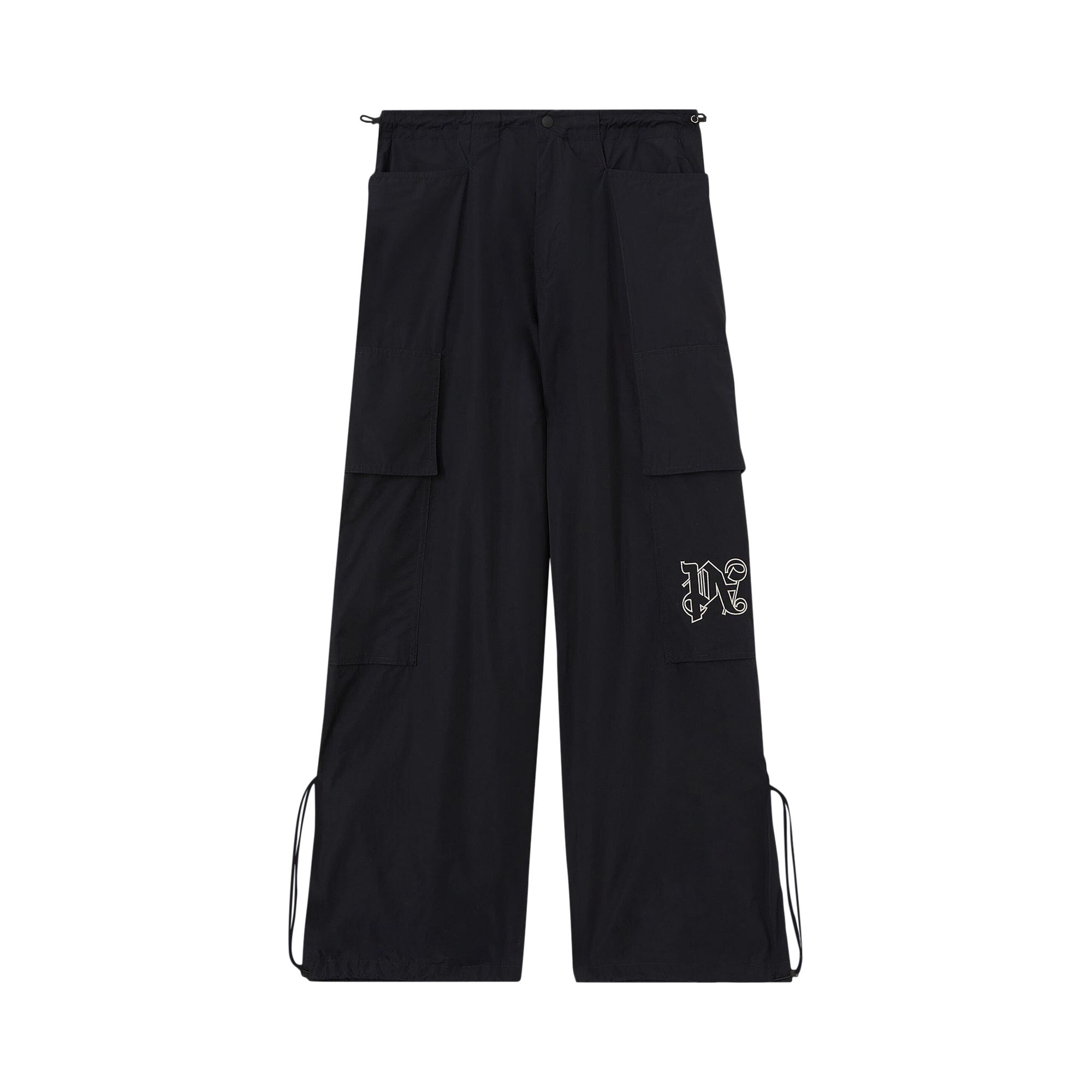 Pre-owned Palm Angels Monogram Parachute Pants 'black' | Men's Size 46