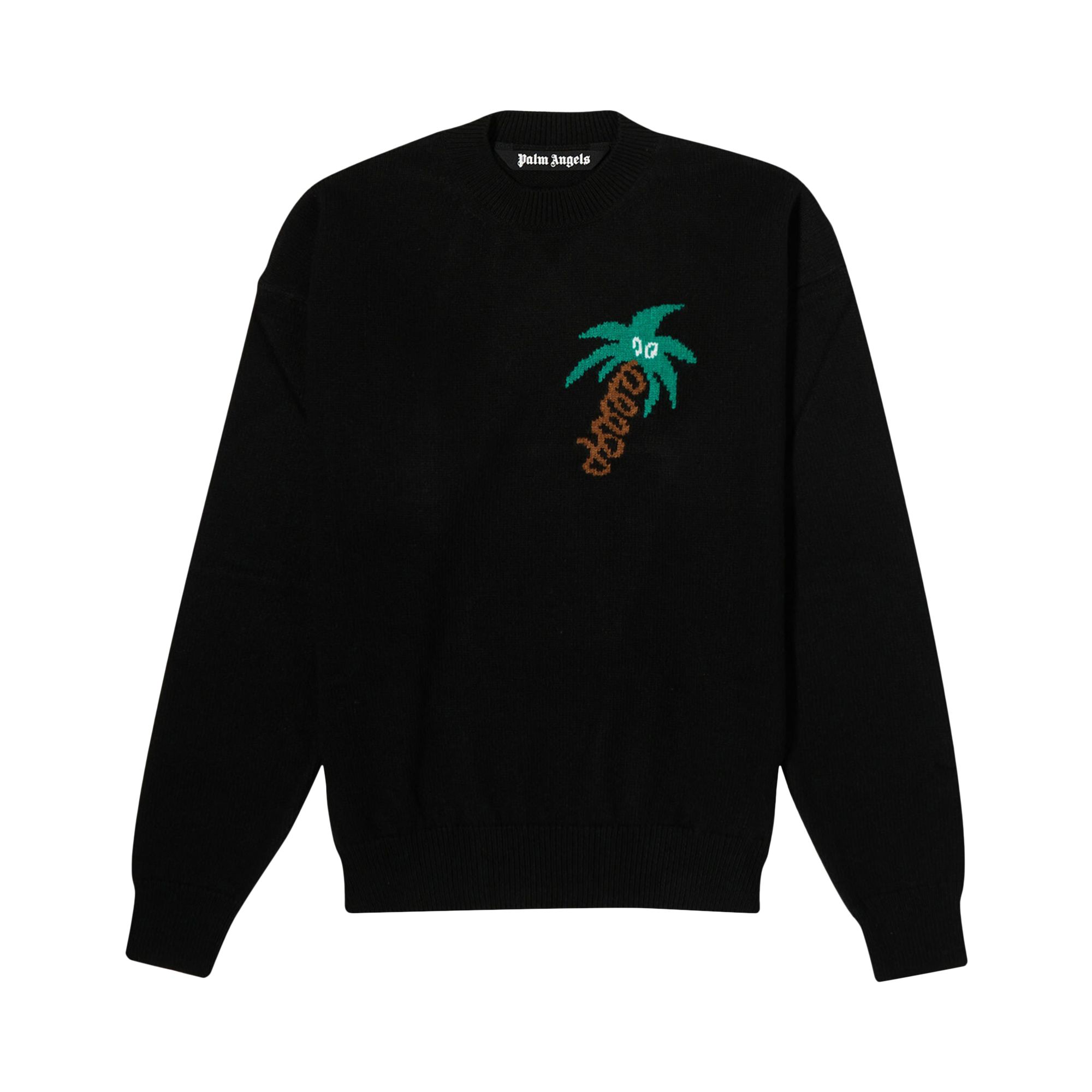 Pre-owned Palm Angels Sketchy Intarsia Sweater 'black/green' | Men's Size L