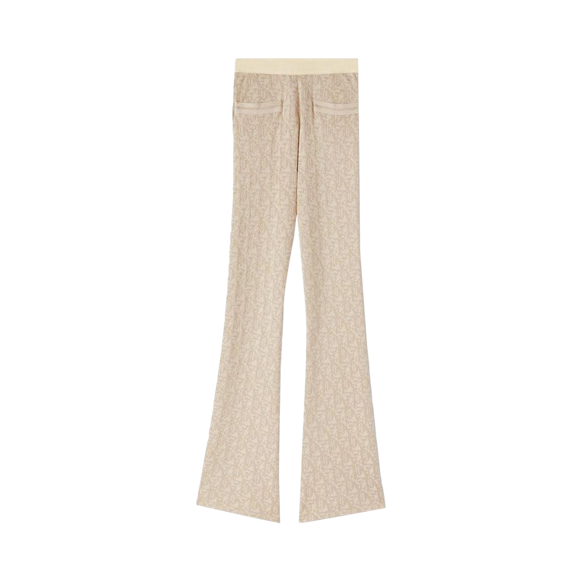 Pre-owned Palm Angels Monogram Jacquard Knit Pants 'beige' | Tan | Women's Size M