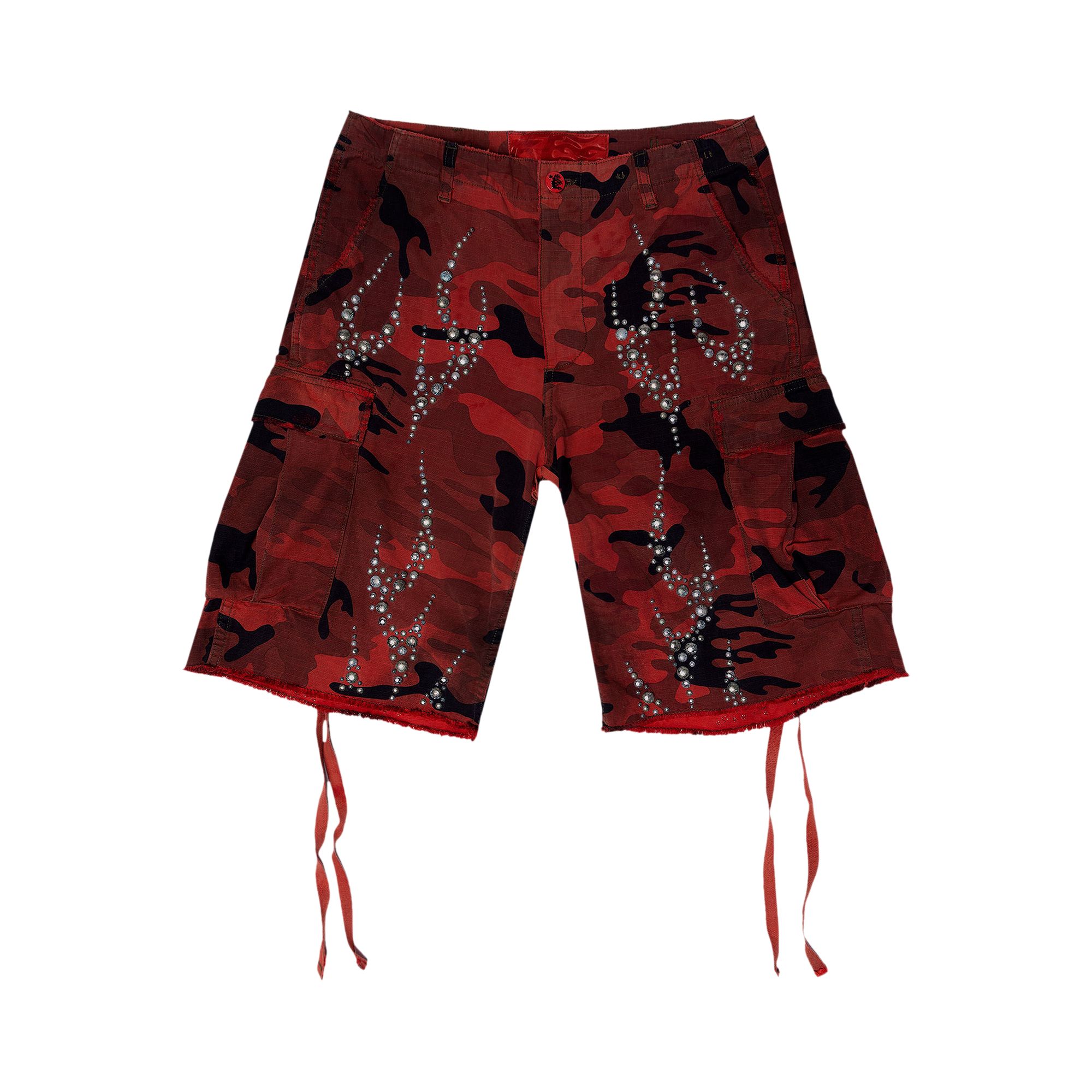 Pre-owned Hellstar Studded Cargo Shorts 'red Camo' | Multi-color | Men's Size L
