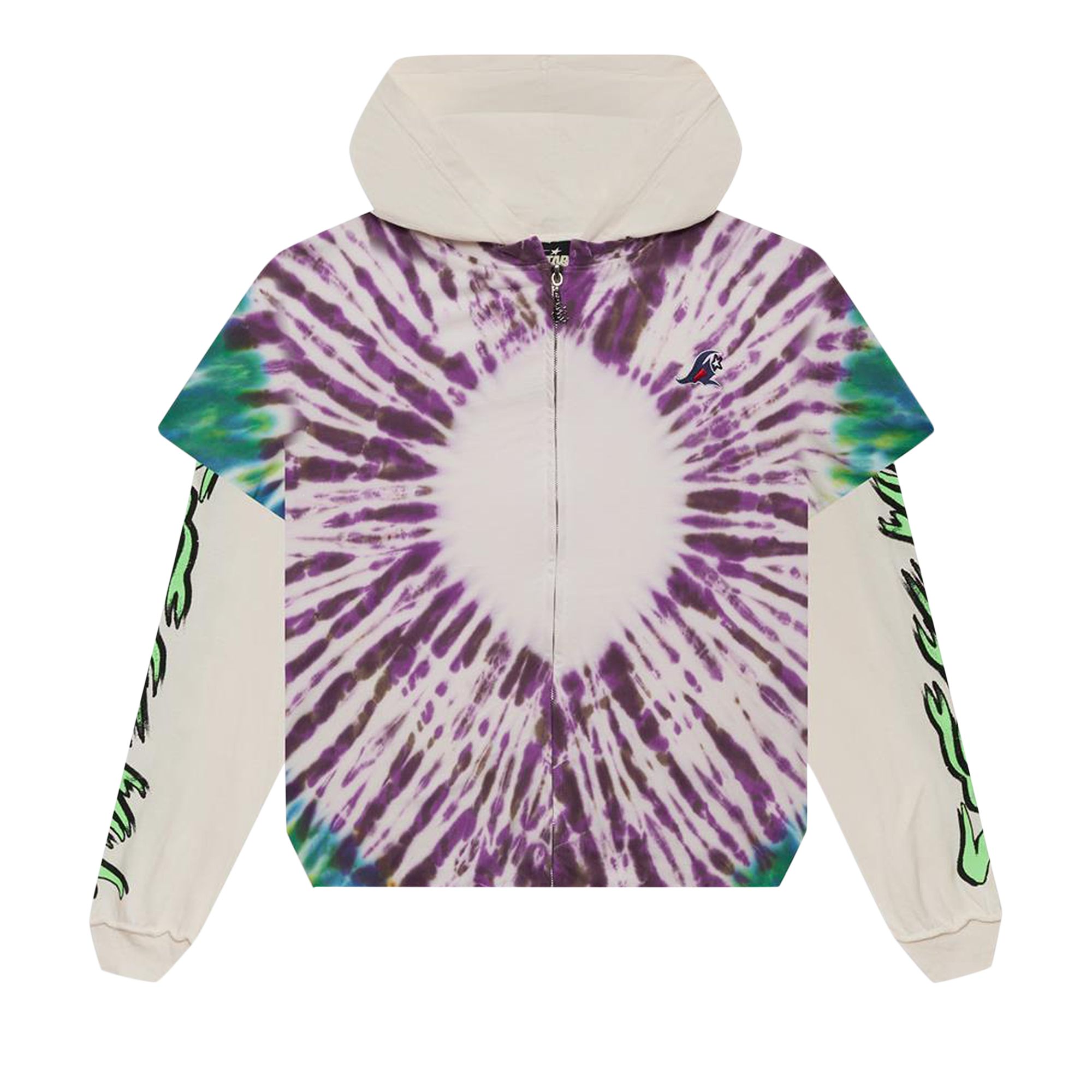 Pre-owned Hellstar Tye-dye Zip-up Hoodie 'multicolor' | Multi-color | Men's Size L
