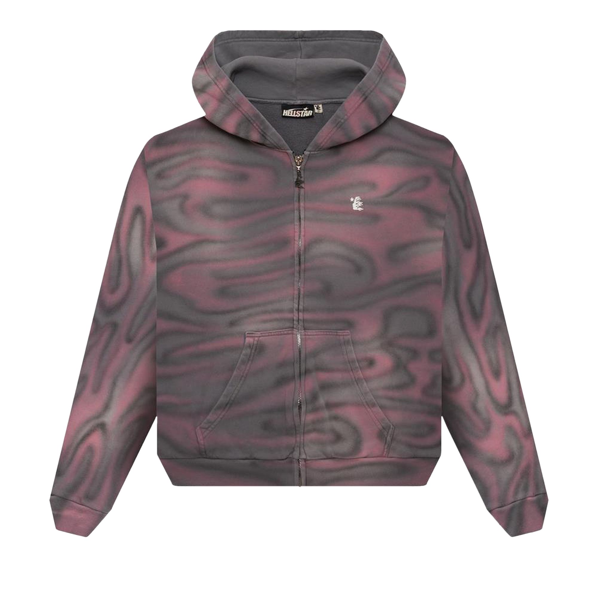 Pre-owned Hellstar Path To Paradise Airbrush Zip-up Hoodie 'pink' | Men's Size M