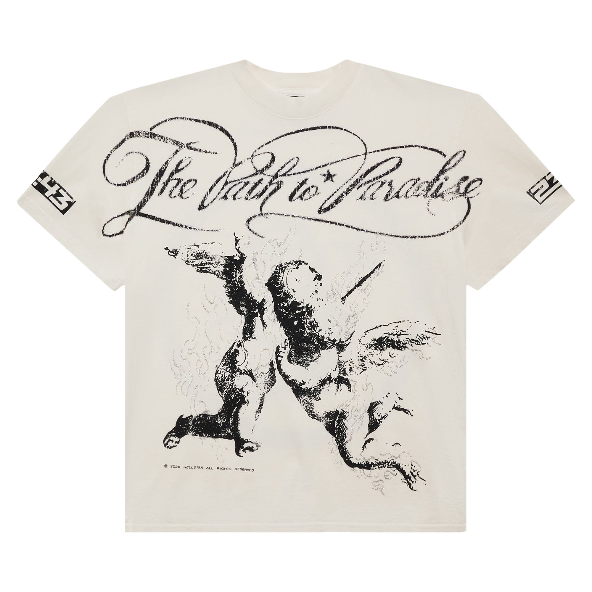 Pre-owned Hellstar Path To Paradise T-shirt 'white' | Cream | Men's Size Xs