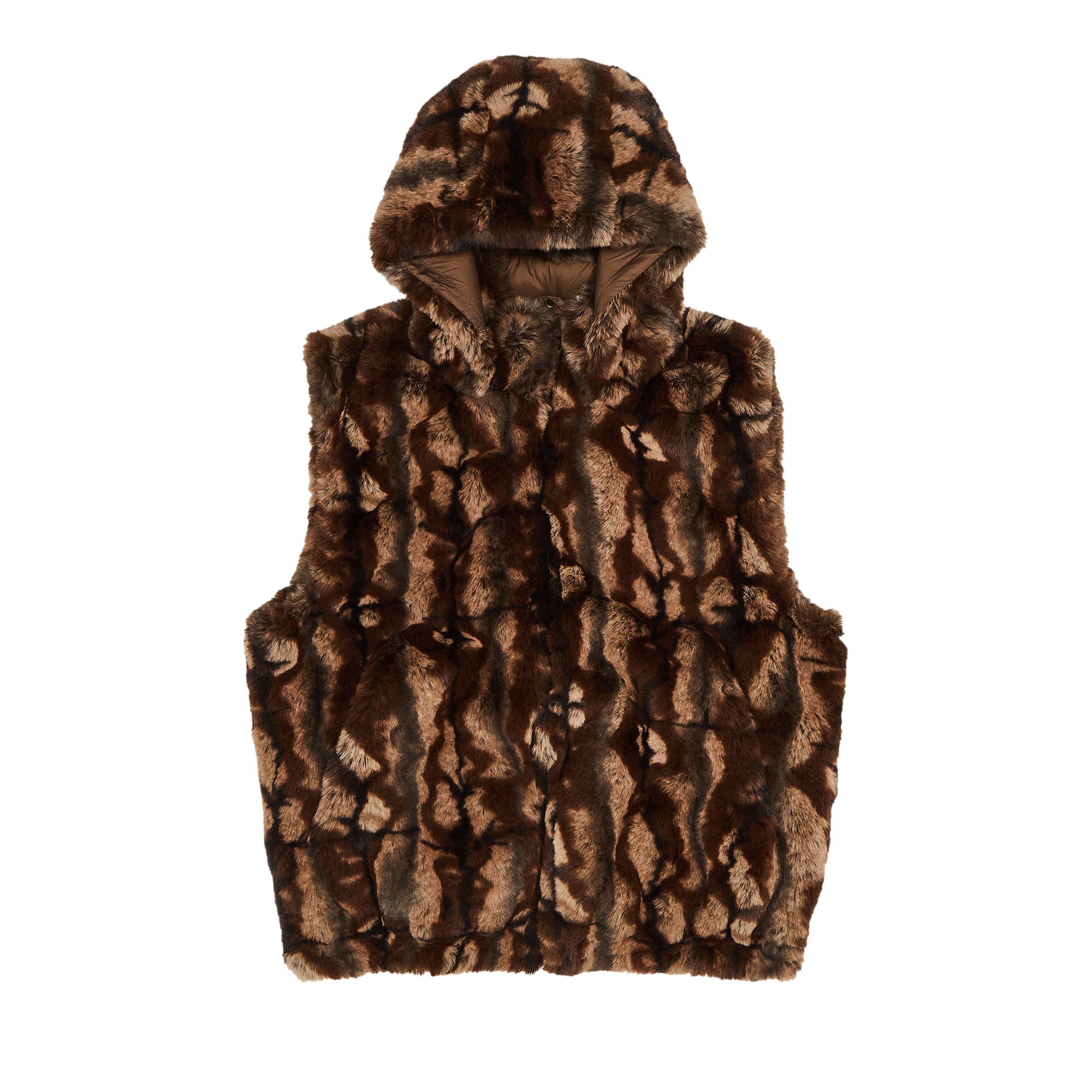 Pre-owned Supreme Faux Fur Hooded Vest 'brown' | Men's Size L