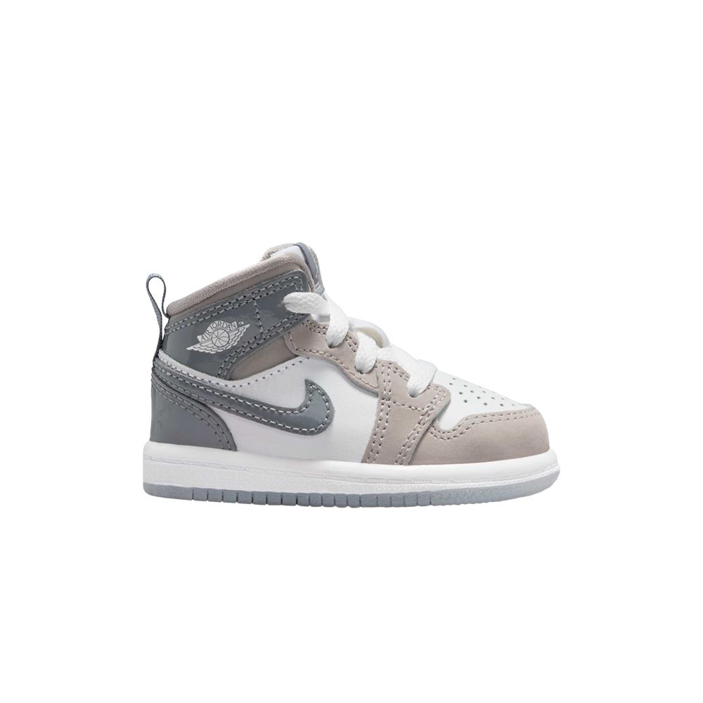 Pre-owned Air Jordan 1 Mid Se Td 'patent Cool Grey' | Infant Size 6