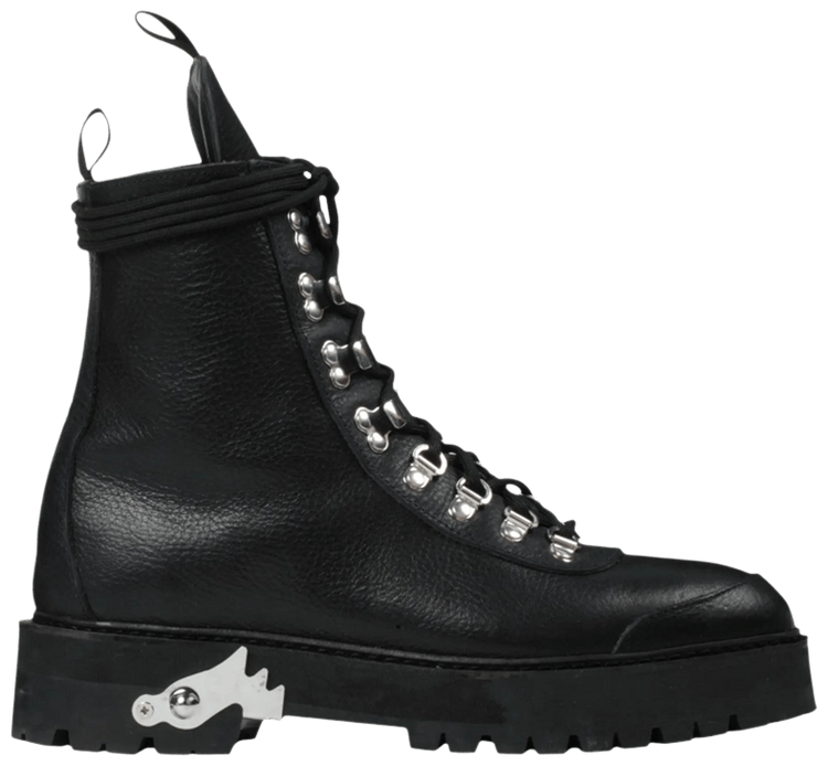 Off White Wmns Leather Hiking Boot Black