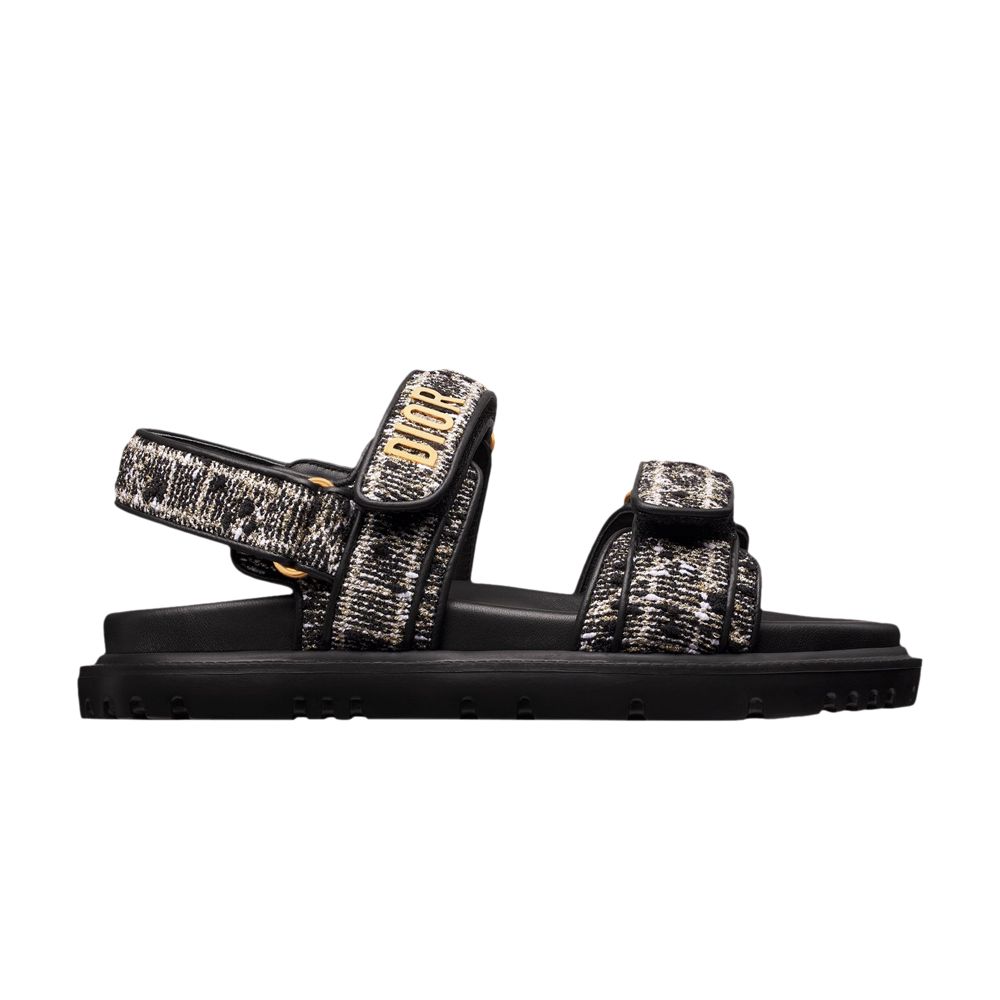 Pre-owned Dior Wmns Act Sandal 'cannage Tweed - Black' | Women's Size 38
