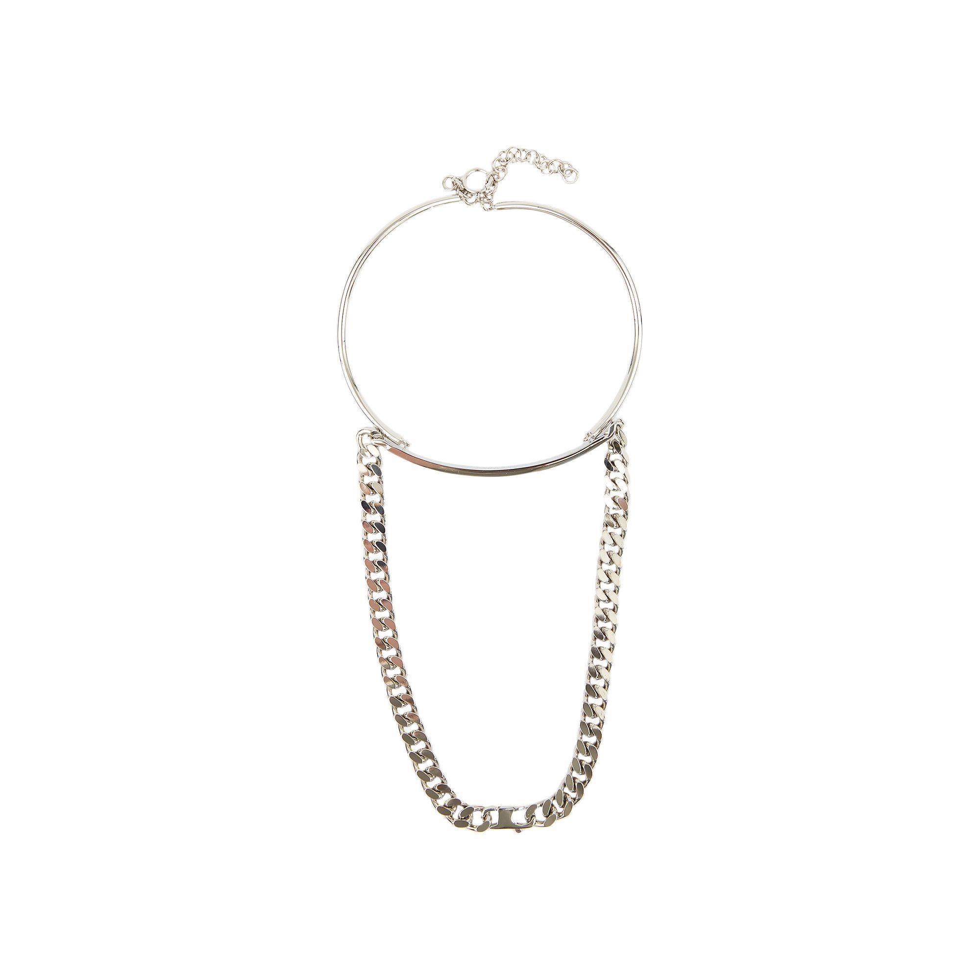 Pre-owned Mm6 Maison Margiela Mixed Chain Necklace 'polished Palladio' In Silver