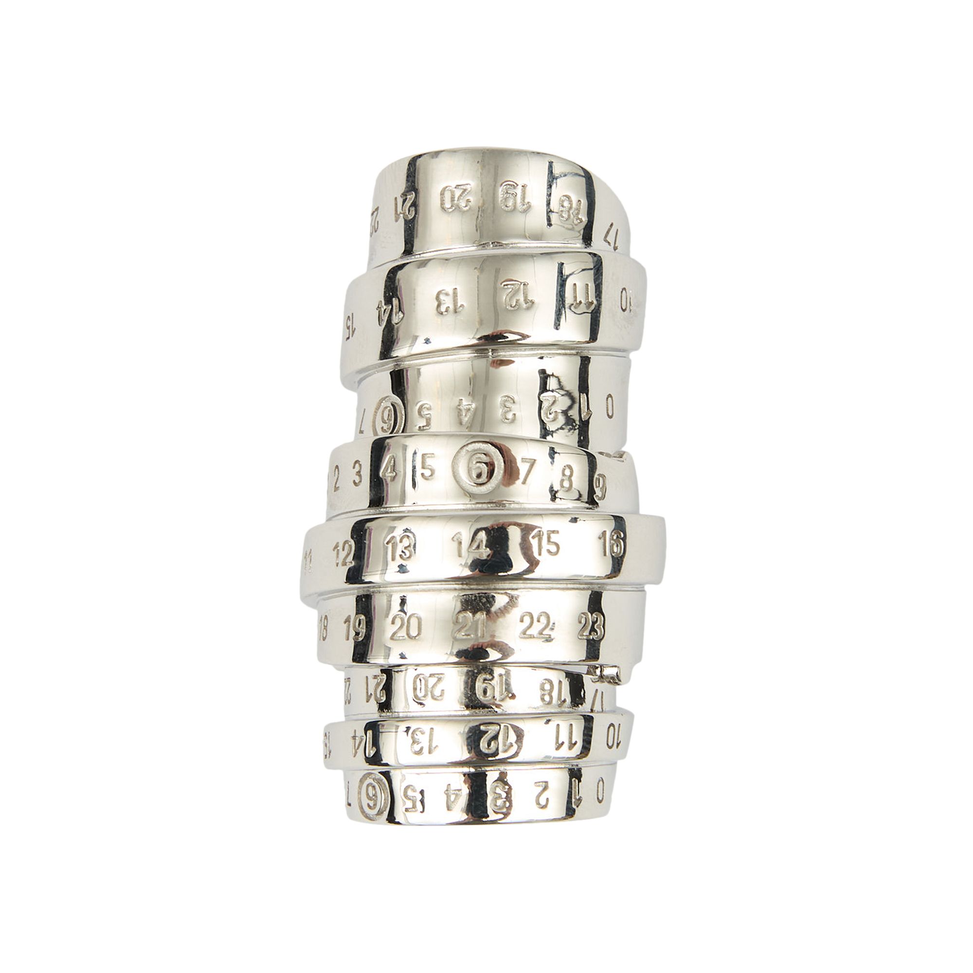 Pre-owned Mm6 Maison Margiela Minimal Logo Ring 'polished Palladio' | Silver | Men's Size L
