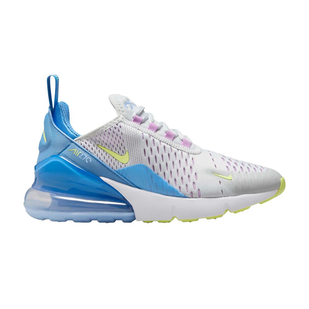Pre-owned Nike Air Max 270 Gs 'pure Platinum Blue Light Lemon Twist' | Grey | Kid's Size 4