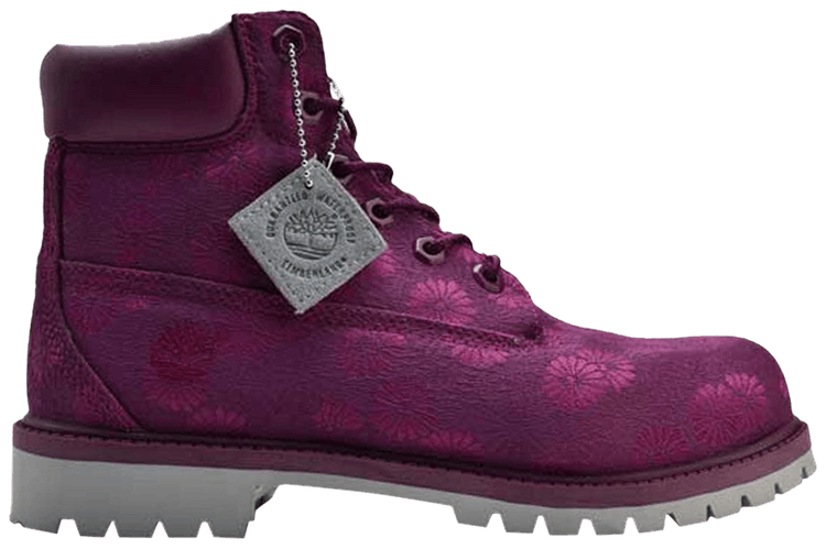 Timberland 6 Inch Premium Boot Junior Magenta Blue Floral
