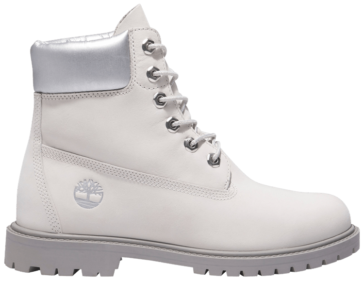Timberland Wmns 6 Inch Heritage Premium Waterproof Boot White Silver