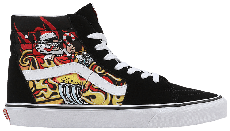 Vans Sk8 Hi Santa Flame   Black