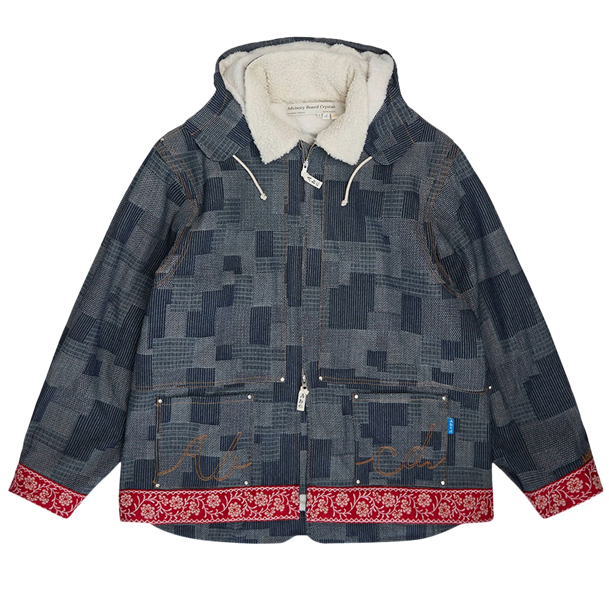 Pre-owned Advisory Board Crystals Crystal Rivet Patchwork Denim Hoodie 'blue' | Men's Size M