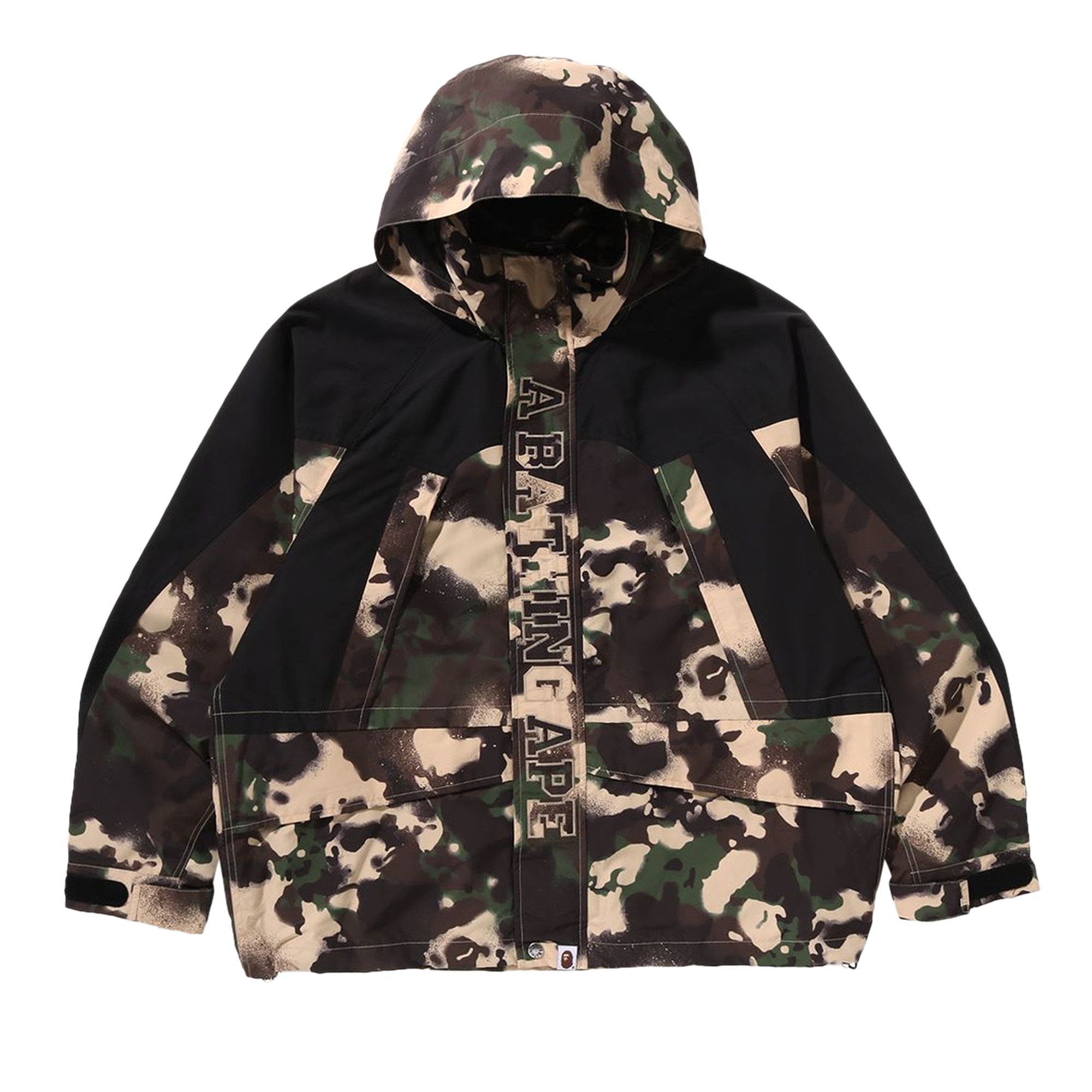 Pre-owned Bape Map Camo Snowboard Jacket 'green' | Men's Size Xl