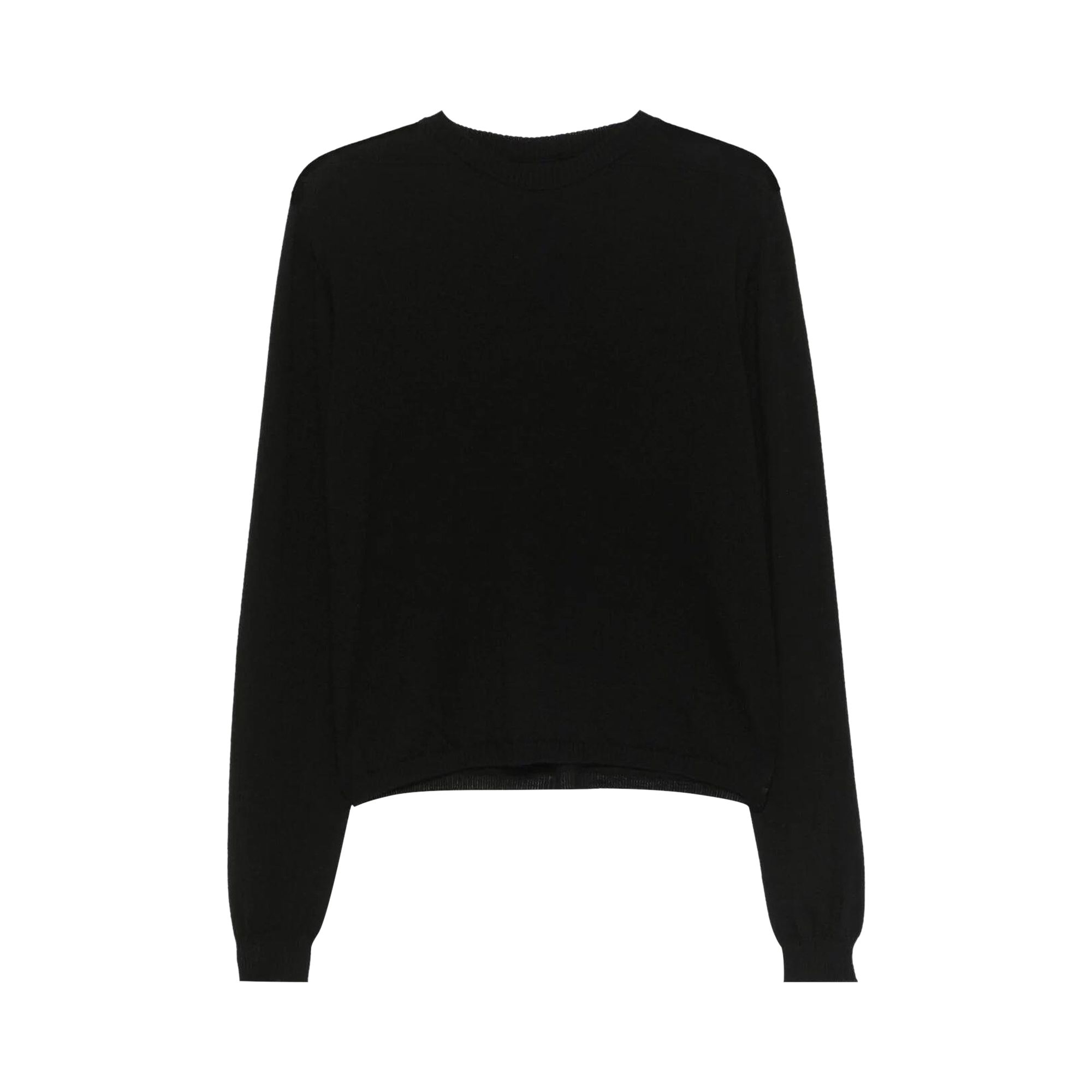 Pre-owned Rick Owens Cropped Biker Round Neck Sweater 'black' | Men's Size M