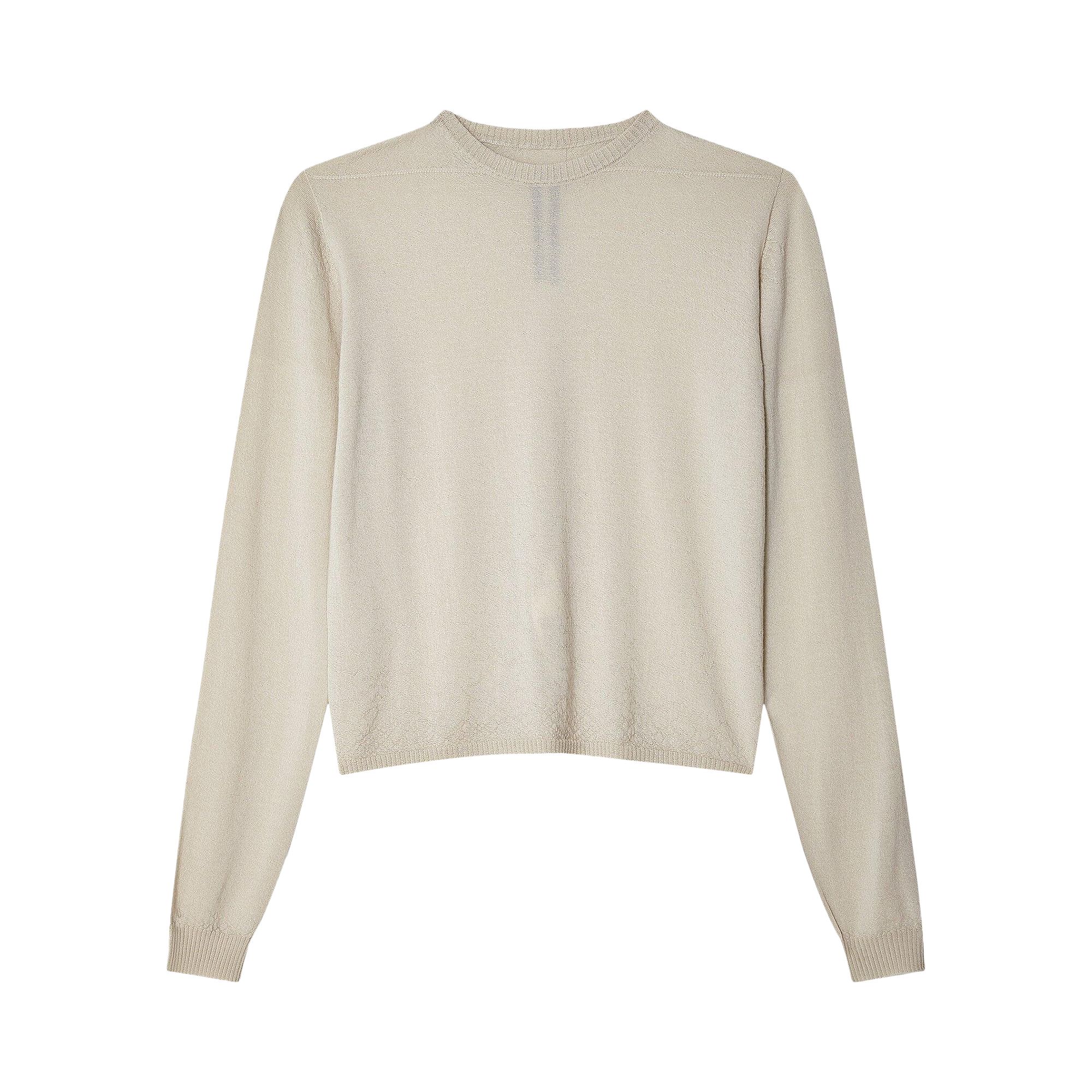 Pre-owned Rick Owens Cropped Biker Round Neck Sweater 'dinge' | Grey | Men's Size S