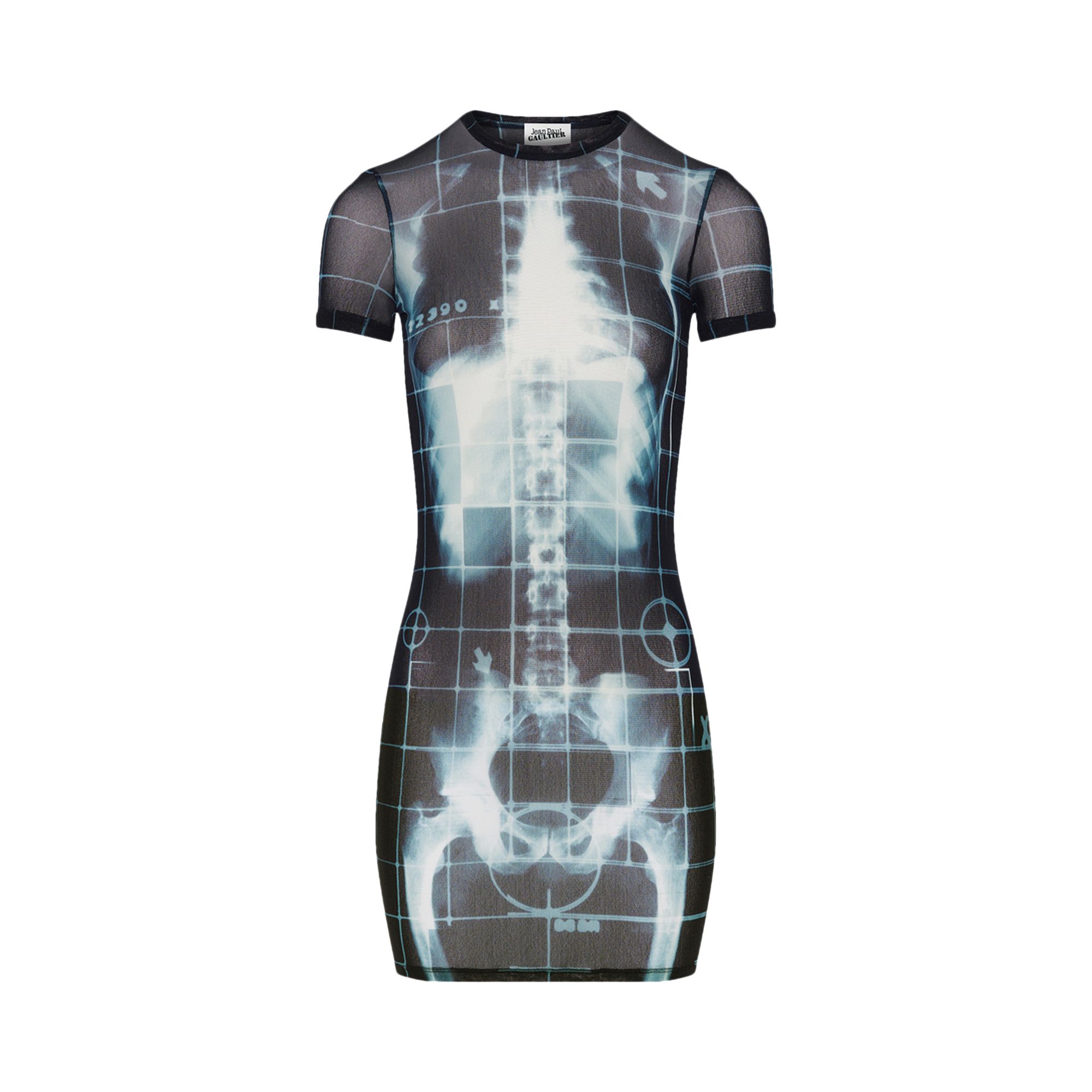 Pre-owned Jean Paul Gaultier Short Squeletor Dress 'black/navy/light Blue' | Women's Size L