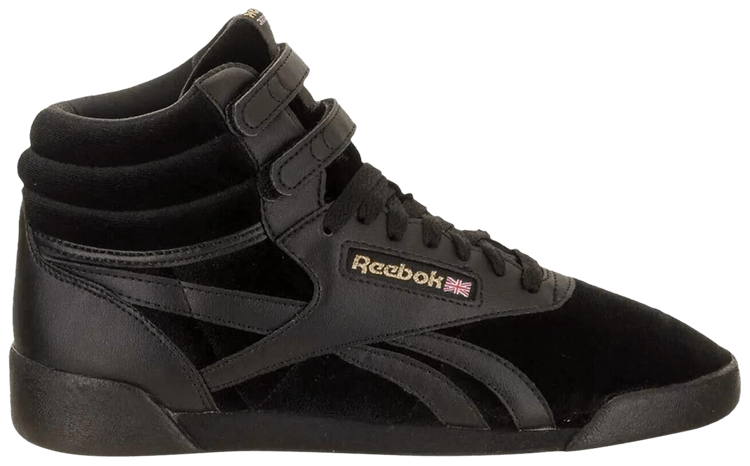 Reebok Freestyle High Big Kid Velvet   Black Gold