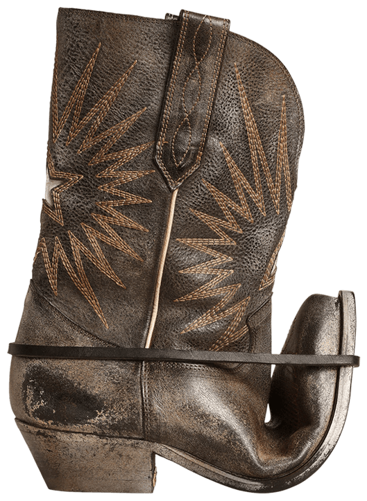 Golden Goose Low Wish Star Boot Black Ecru Silver