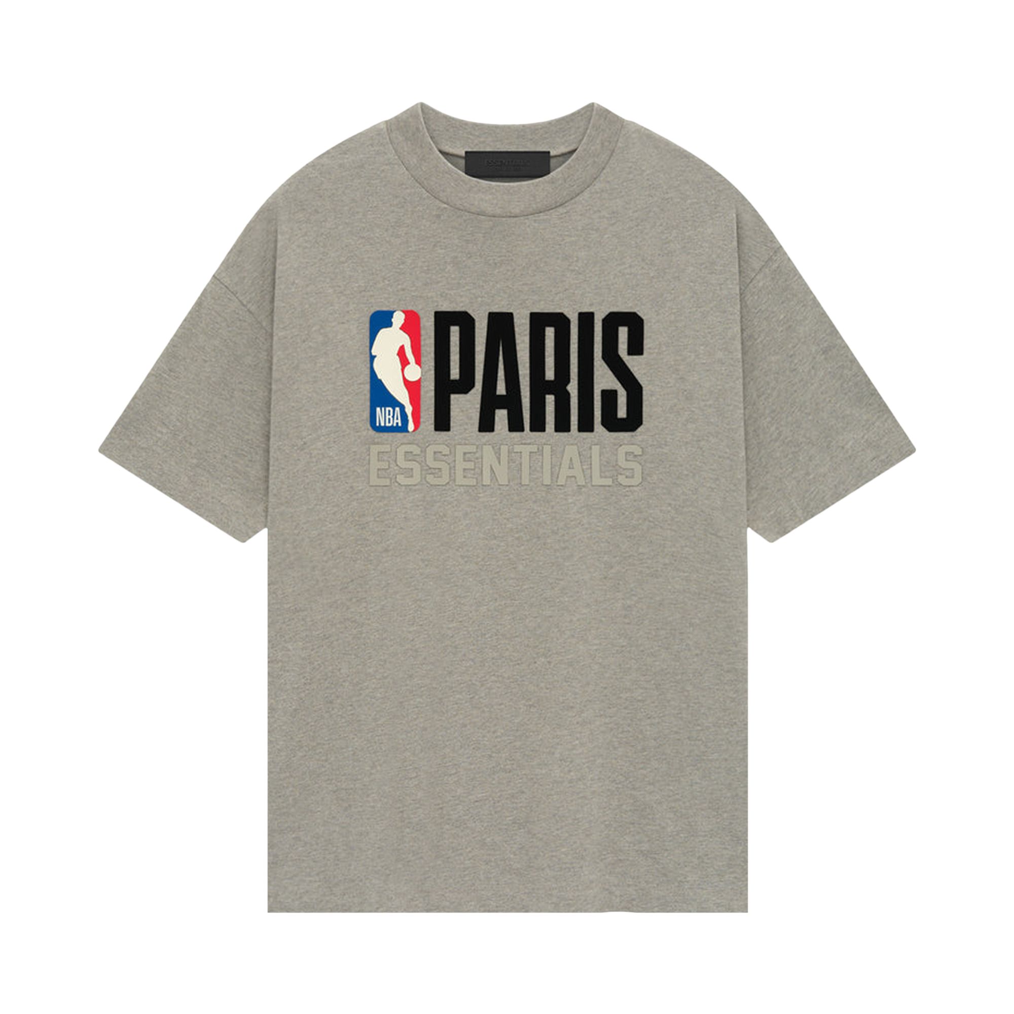Pre-owned Essentials Fear Of God X Nba Paris Tee 'warm Heather' | Grey | Men's Size S