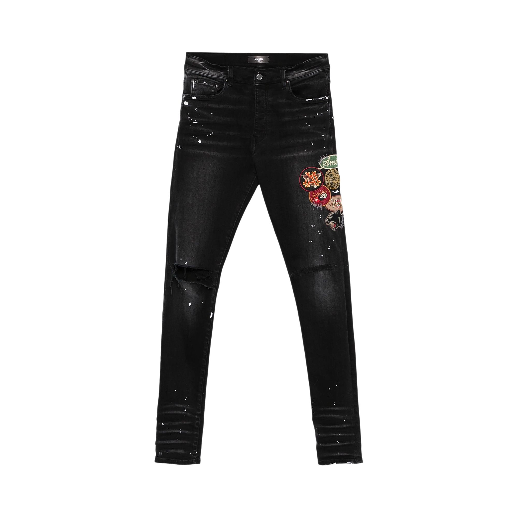Pre-owned Amiri Vintage Patch Skinny Jean 'aged Black' | Men's Size 33