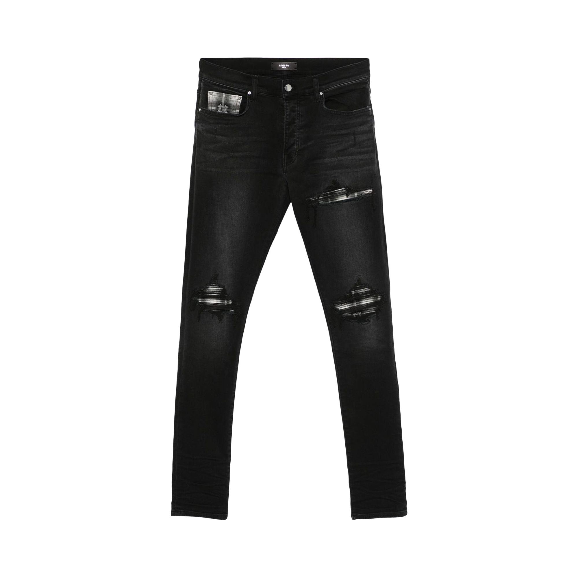 Pre-owned Amiri Ma Quad Plaid Mx1 Jean 'vintage Black' | Men's Size 30