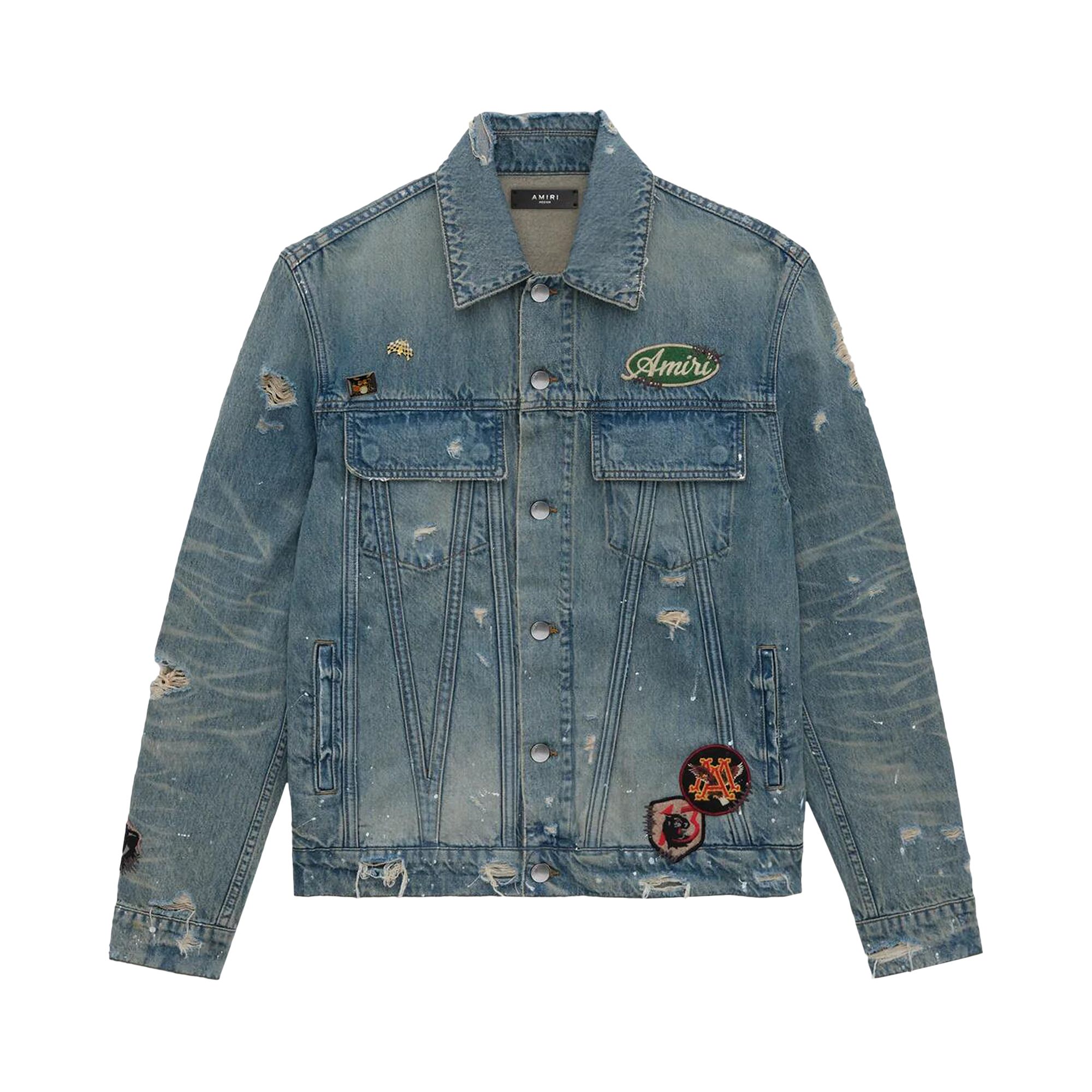 Pre-owned Amiri Vintage Pegasus Trucker Jacket 'antique Indigo' | Blue | Men's Size Xl