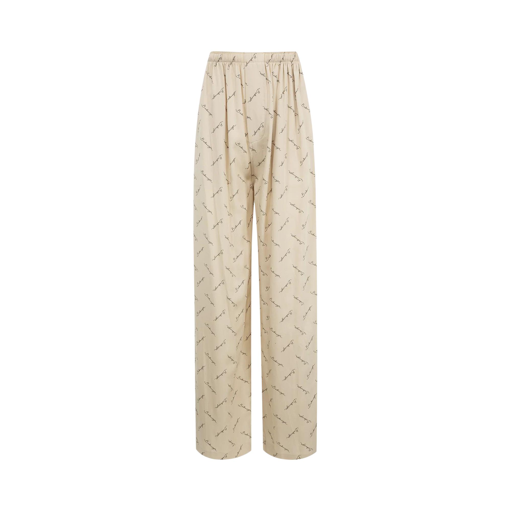 Pre-owned Balenciaga Pyjama Pants 'light Beige/black' | Women's Size 36