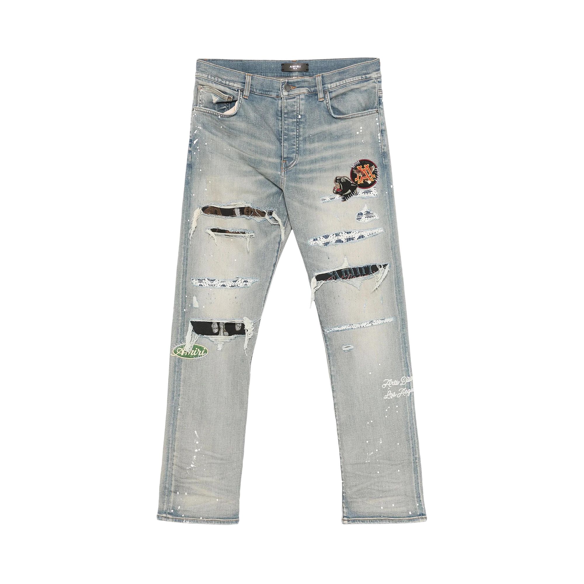 Pre-owned Amiri Vintage Patch Slim Jean 'antique Indigo' | Blue | Men's Size 33