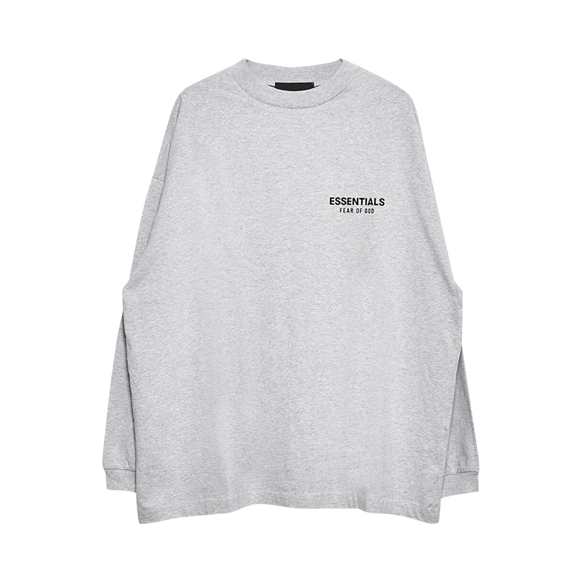 Pre-owned Essentials Fear Of God Jersey Long-sleeve T-shirt 'light Heather Grey' | Men's Size L In Gray