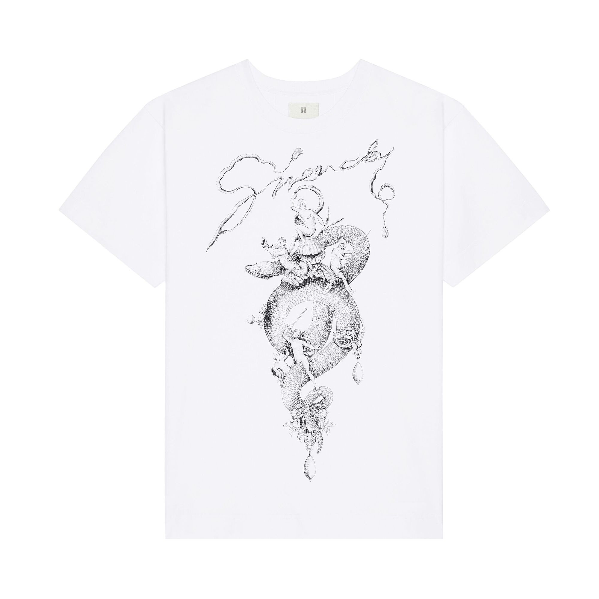 Pre-owned Givenchy Snake Printed Crewneck T-shirt 'white' | Men's Size Xxl