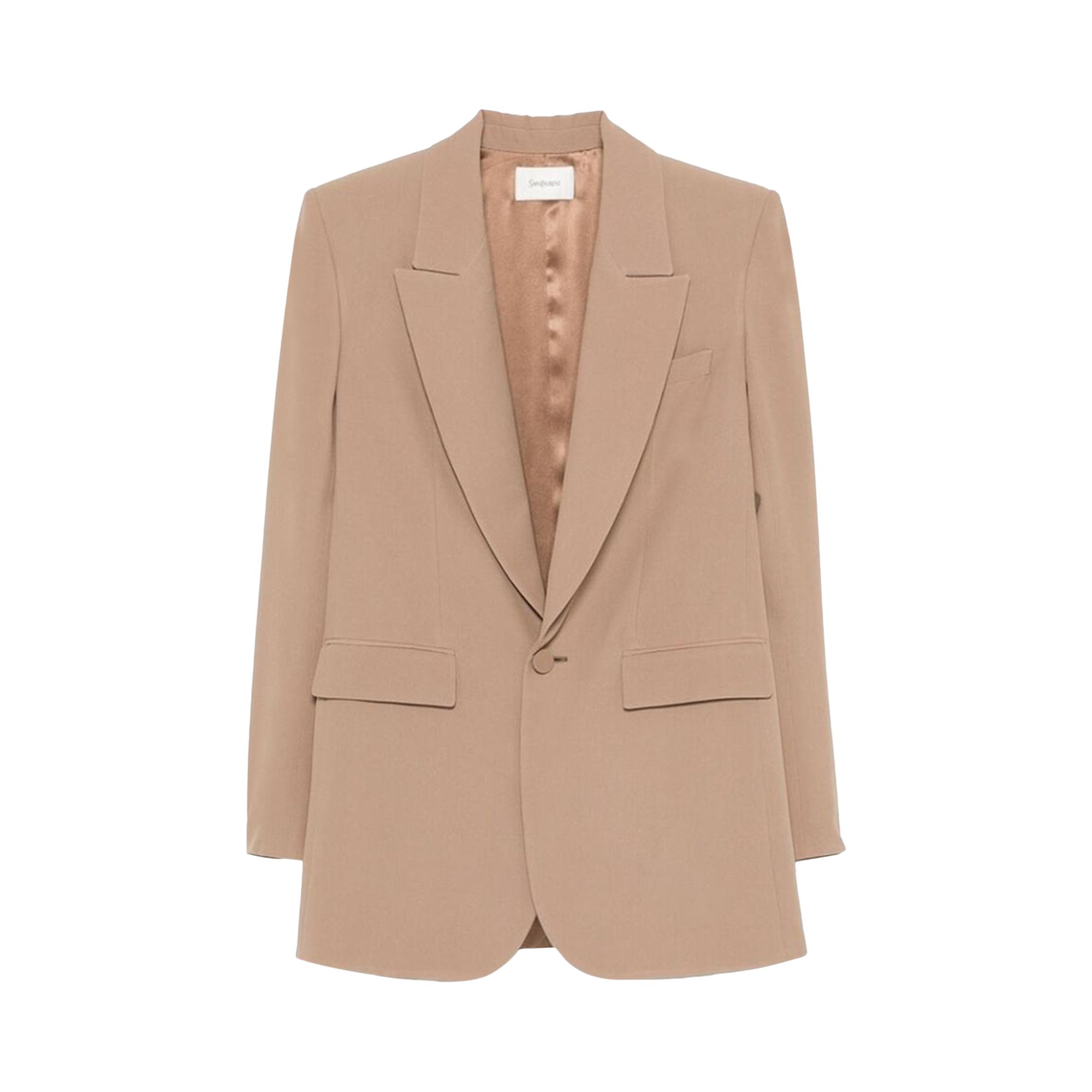 Pre-owned Saint Laurent Single Breasted Blazer 'cappuccino' | Tan | Women's Size 38