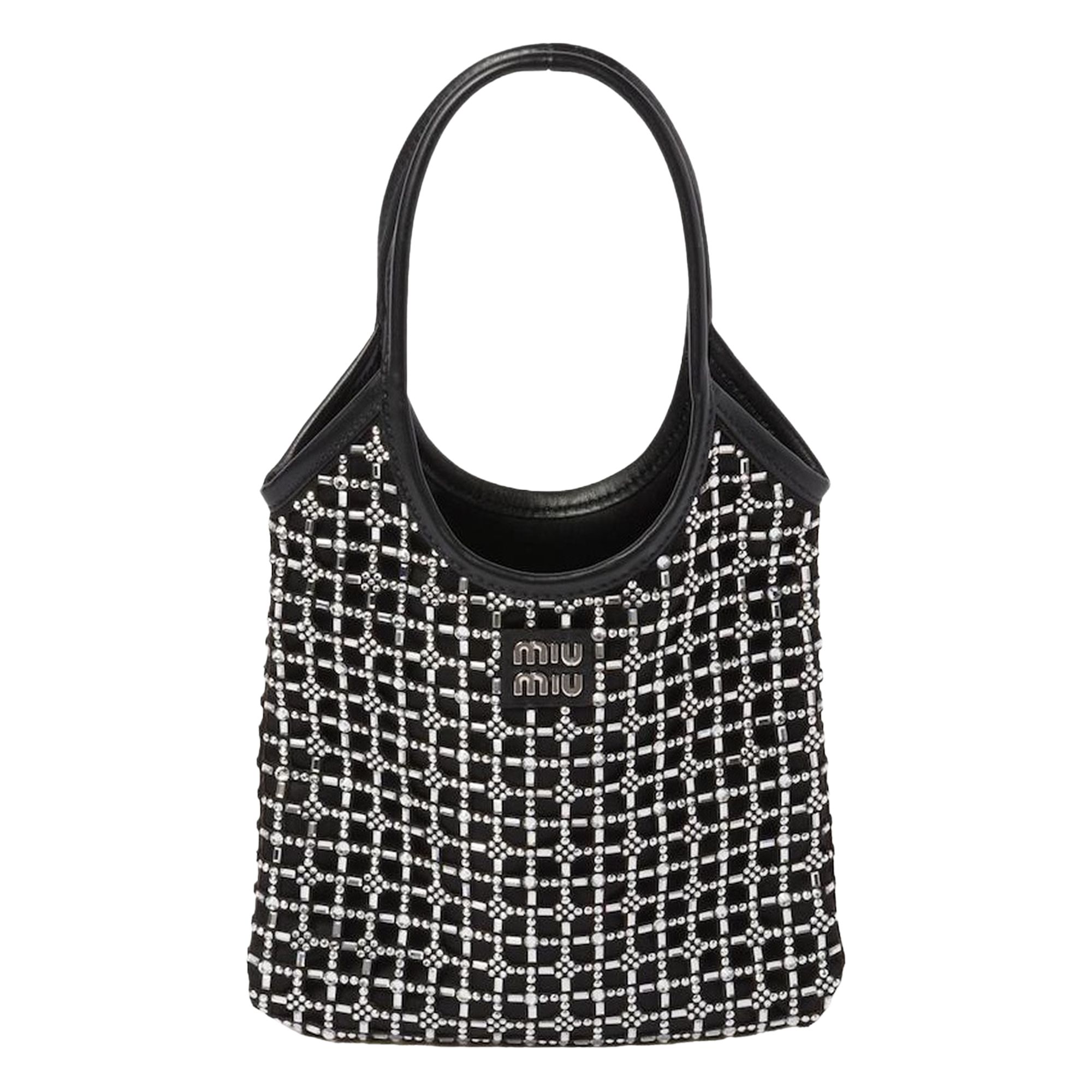 Pre-owned Miu Miu Rete Starlight Crystal Tote Bag 'black' | Women's Size Onesize