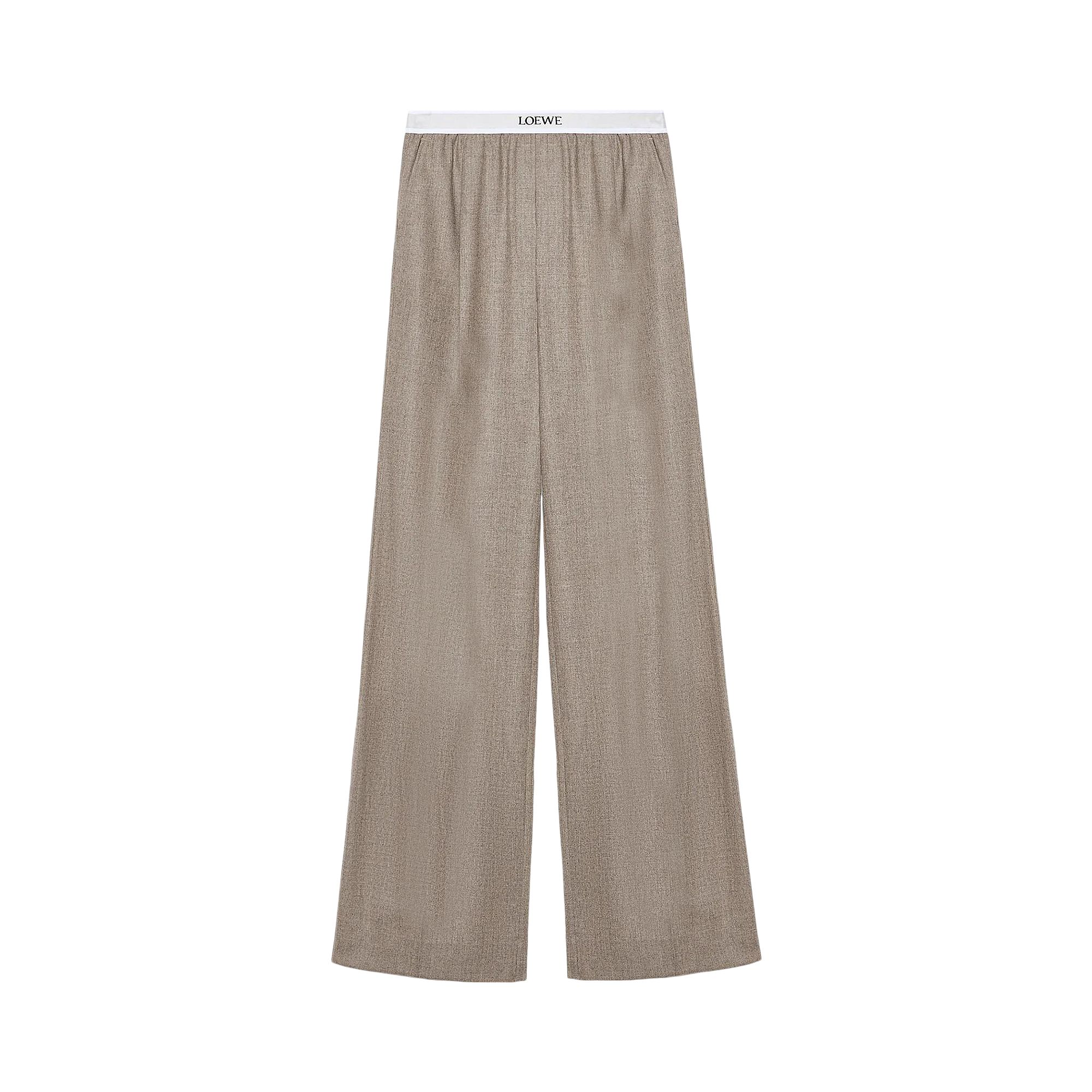 Pre-owned Loewe Woll Trouser 'beige' | Tan | Women's Size M In Brown