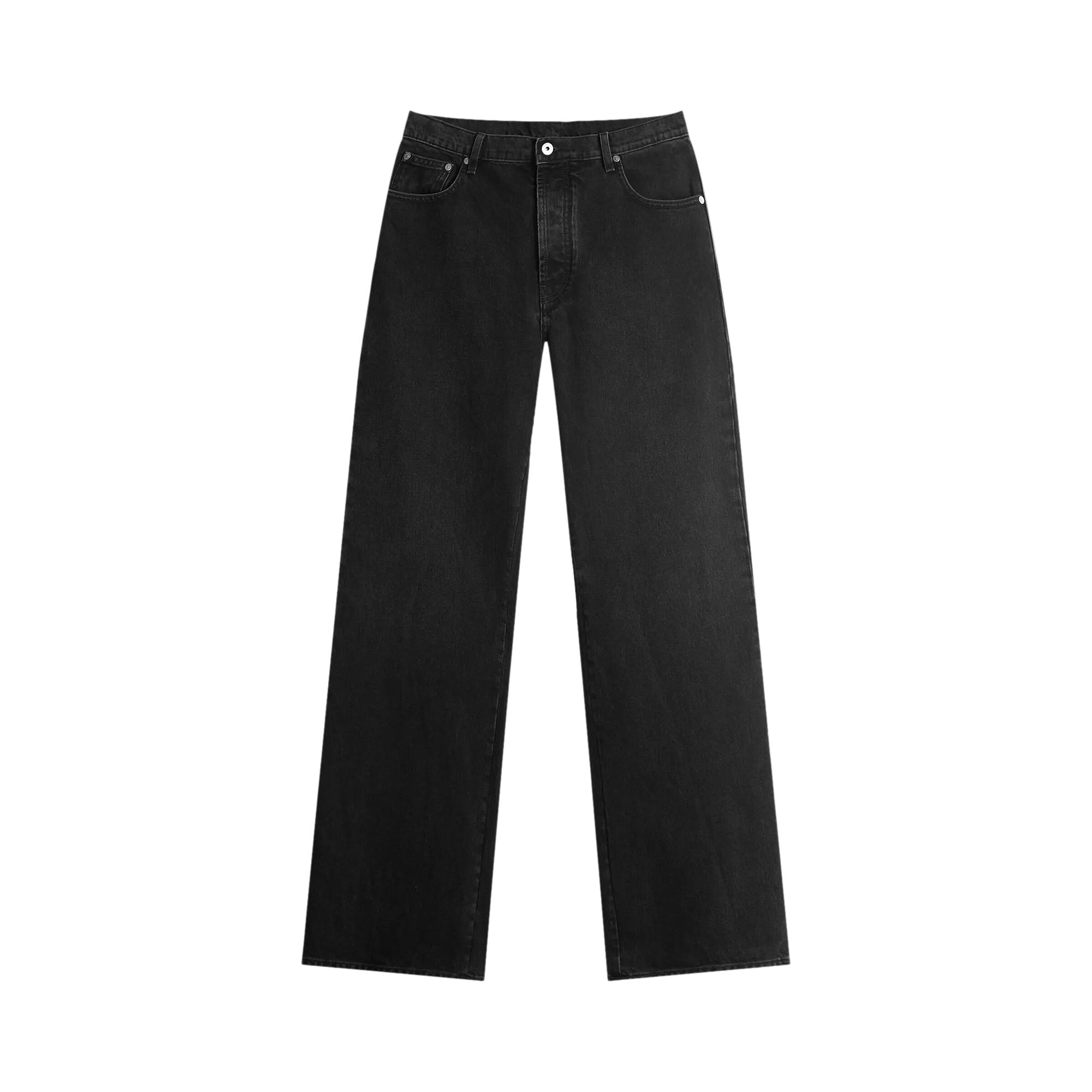Pre-owned Off-white Diagonal Outline Relaxed Jeans 'vintage Black' | Men's Size 34